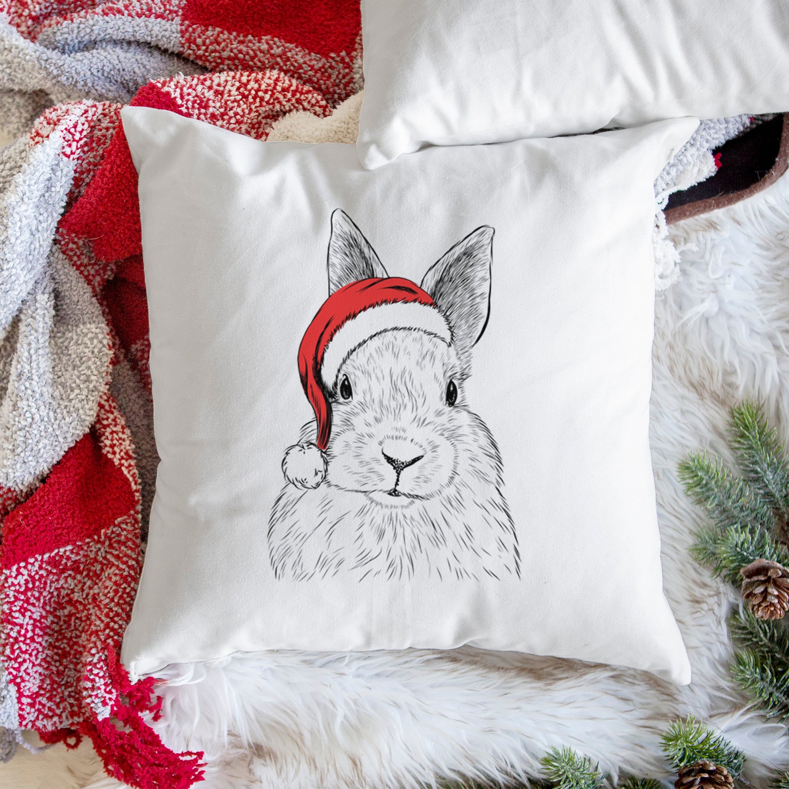 Flower the Rex Rabbit - Throw Pillow Cover