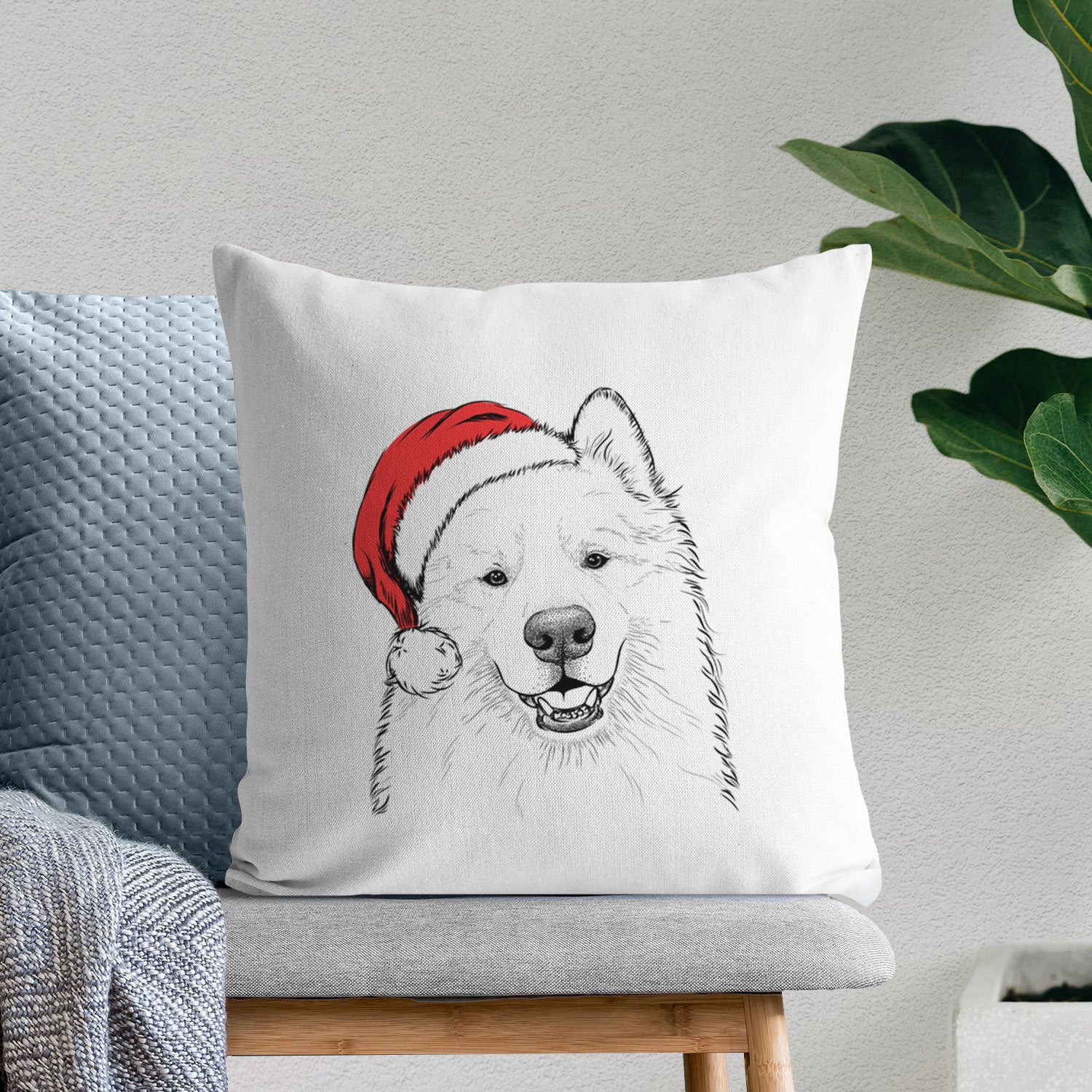 Foster the Samoyed - Throw Pillow Cover