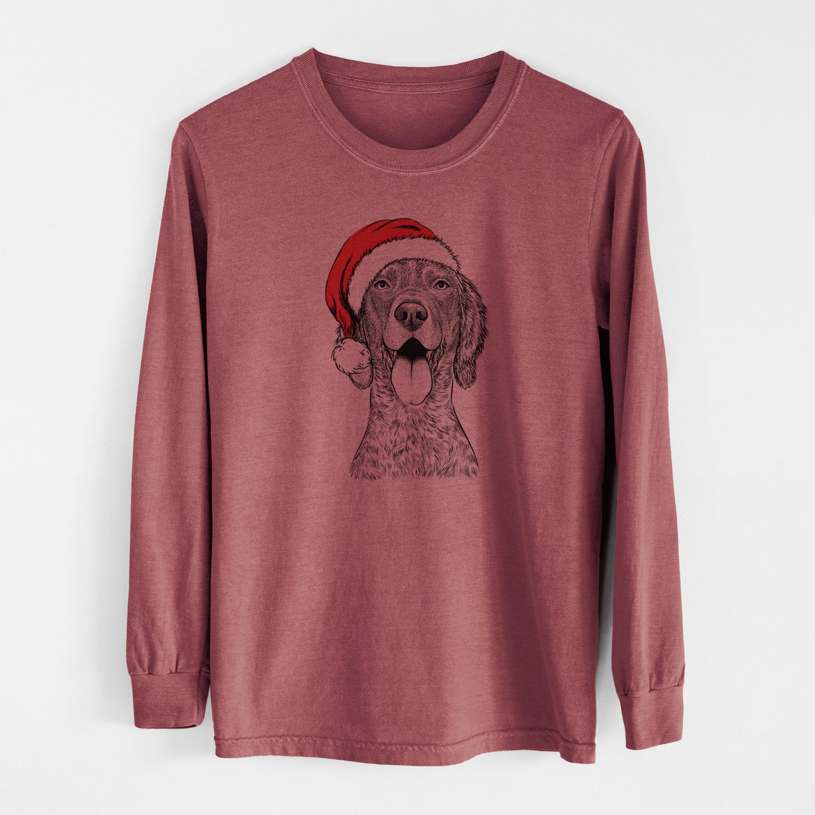 Santa Freddy the English Setter - Men's Heavyweight 100% Cotton Long Sleeve
