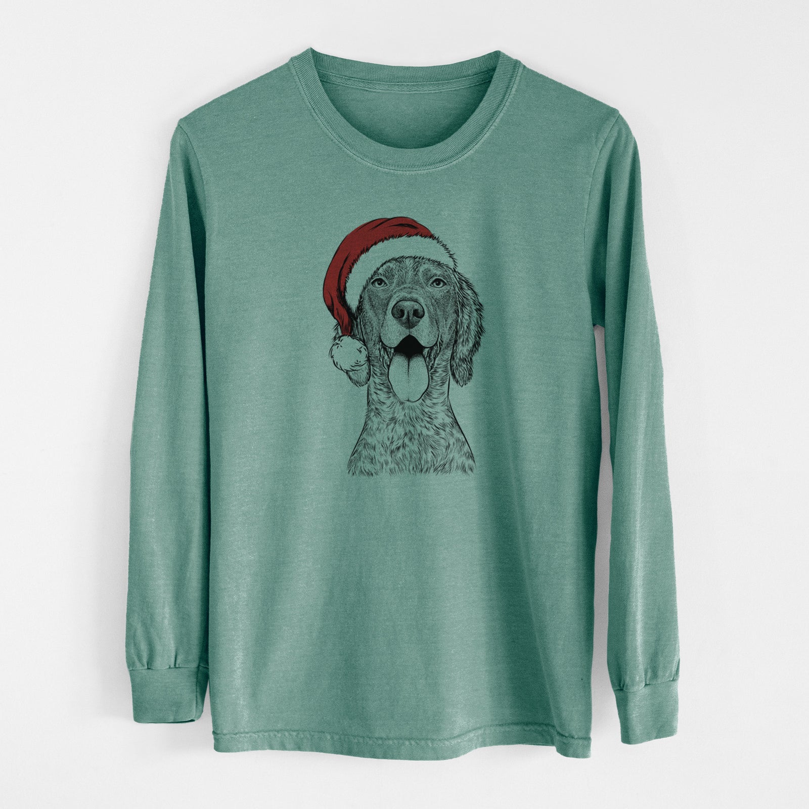 Santa Freddy the English Setter - Men's Heavyweight 100% Cotton Long Sleeve