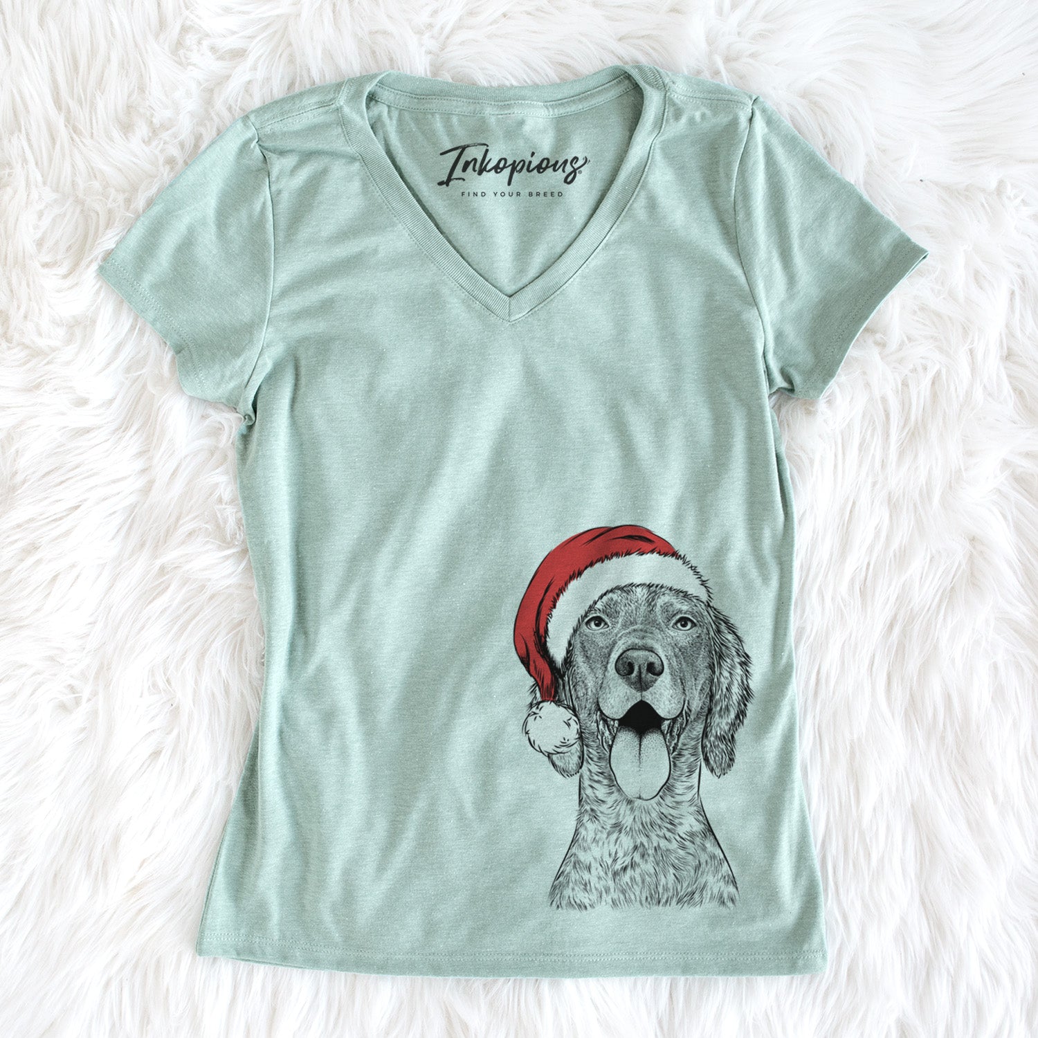 Santa Freddy the English Setter - Women's Perfect V-neck Shirt
