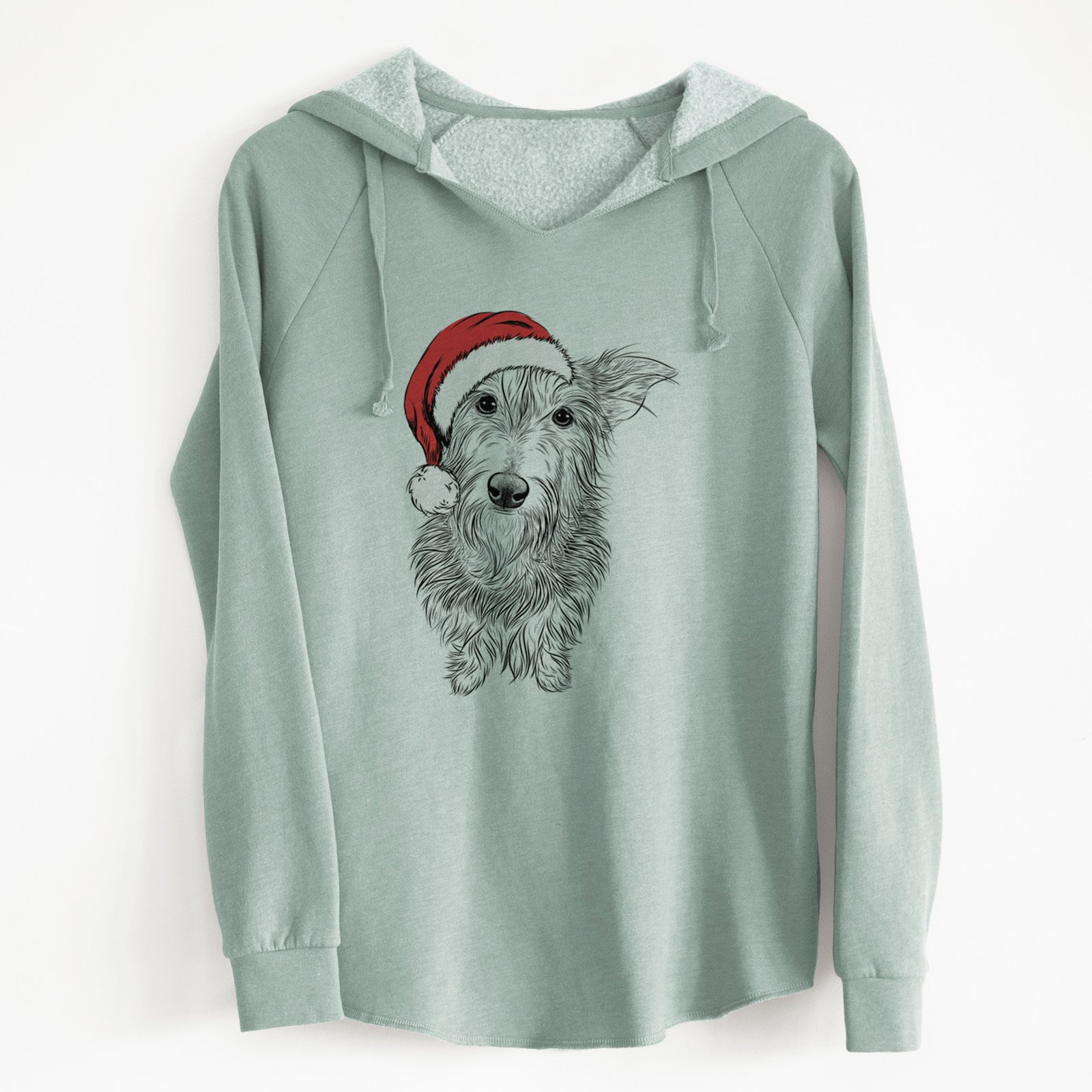 Santa Frida Doggo the Rescue Terrier Mix - Cali Wave Hooded Sweatshirt