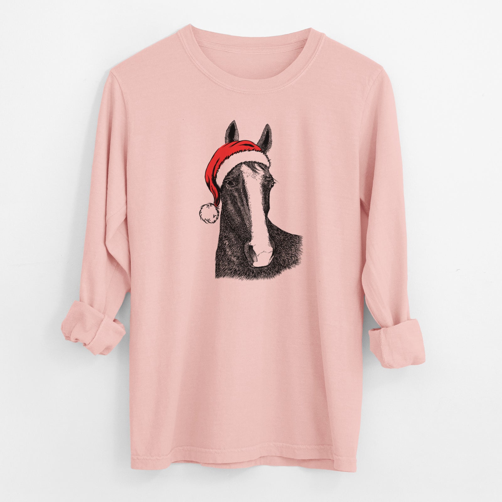 Santa Gibson the Tennessee Walking Horse - Men's Heavyweight 100% Cotton Long Sleeve