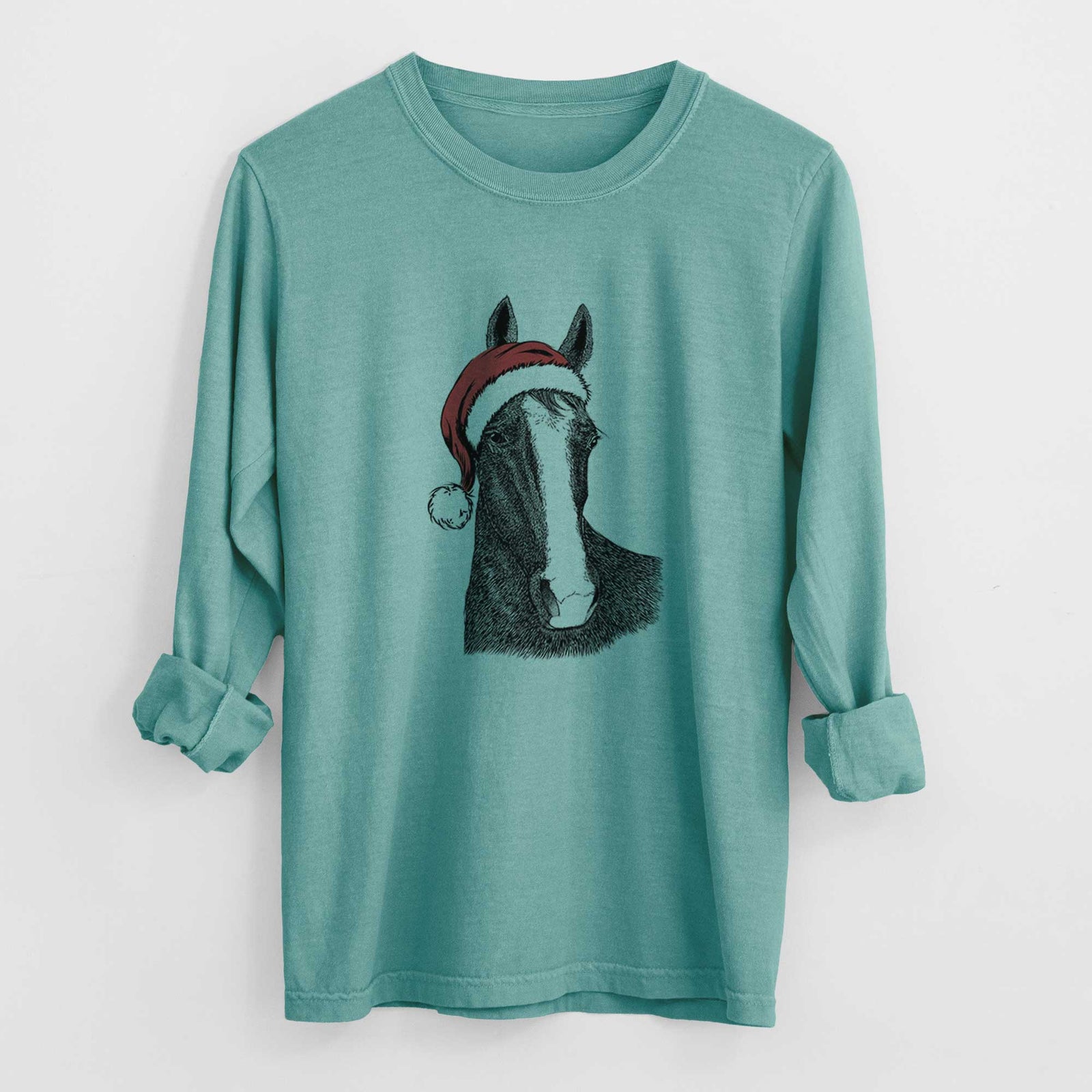 Santa Gibson the Tennessee Walking Horse - Men's Heavyweight 100% Cotton Long Sleeve