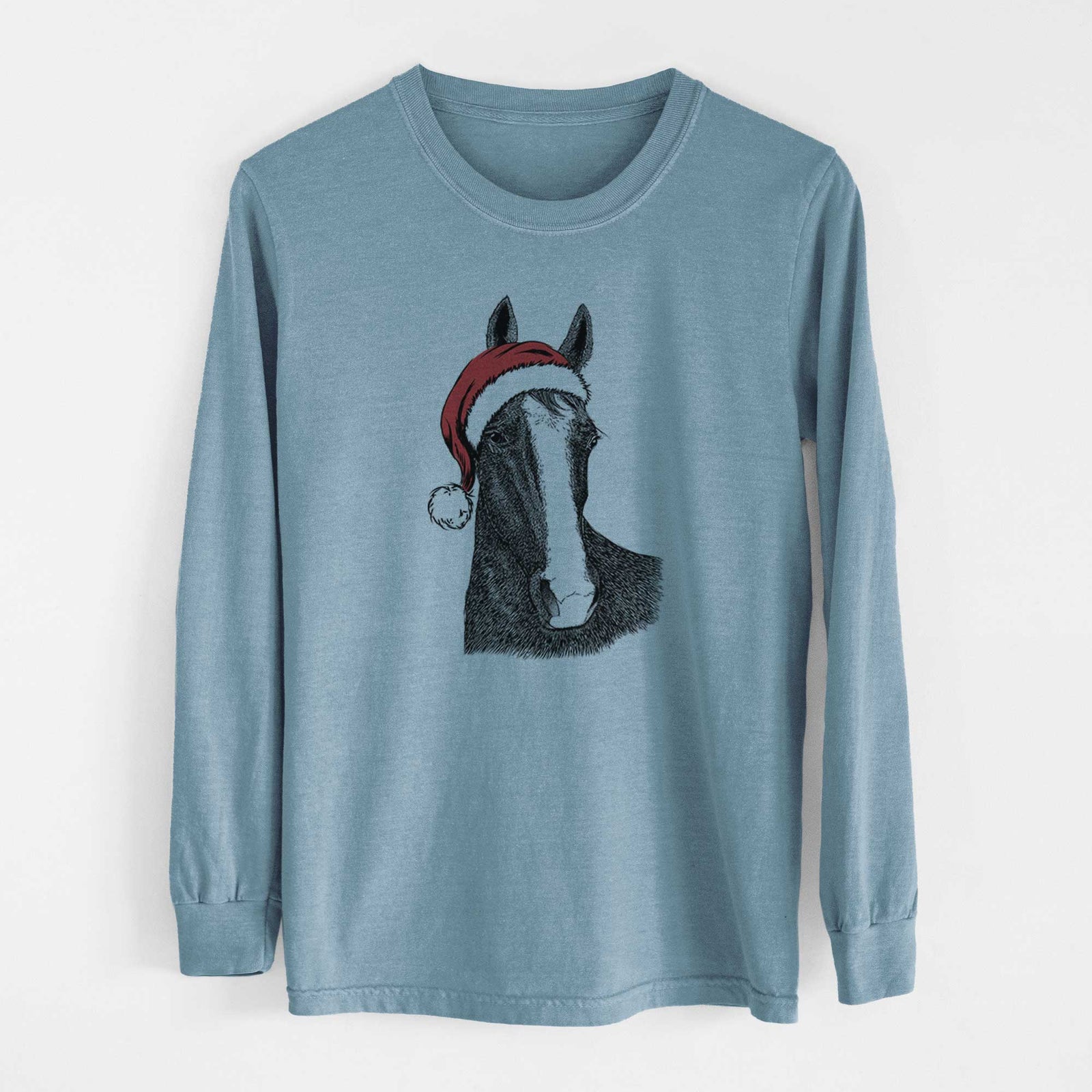 Santa Gibson the Tennessee Walking Horse - Men's Heavyweight 100% Cotton Long Sleeve