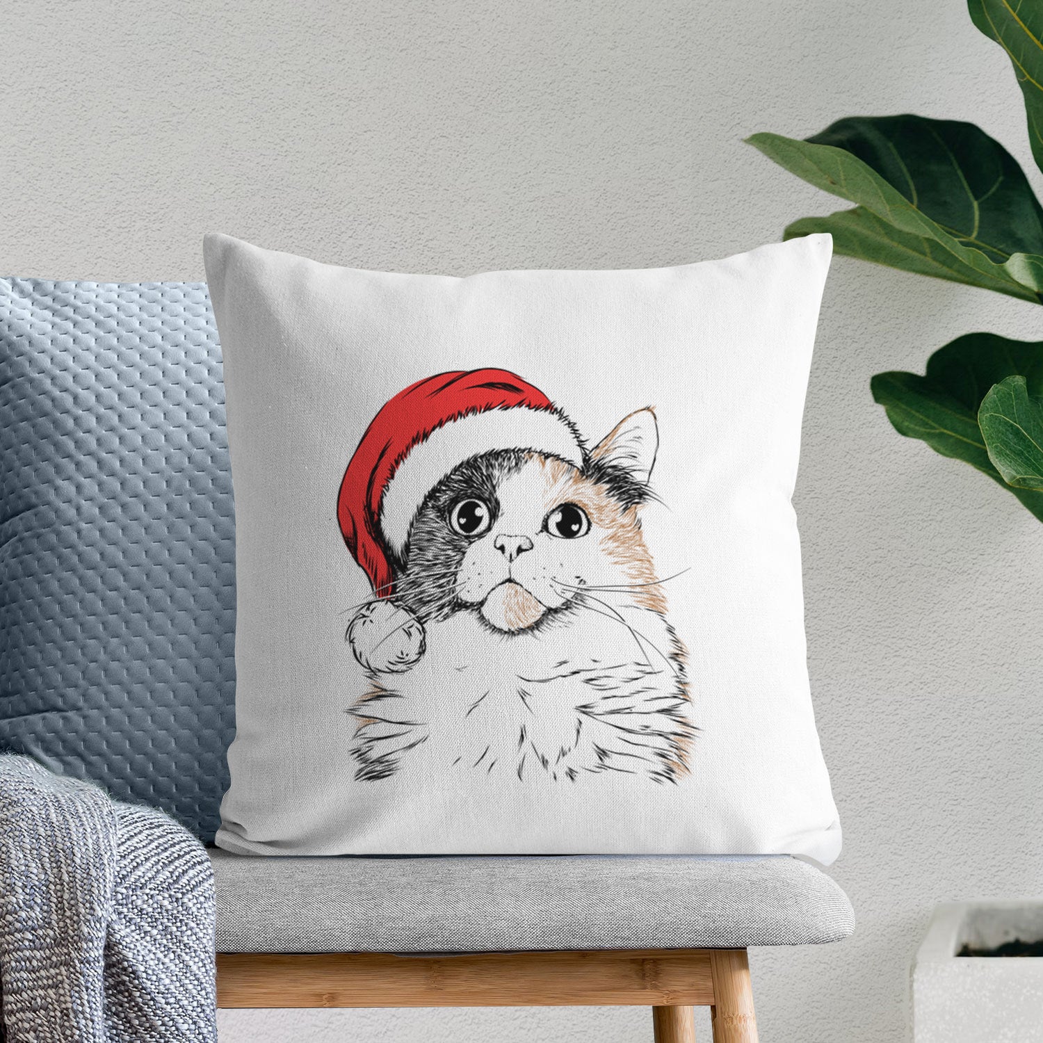 Greta the Calico Cat - Throw Pillow Cover