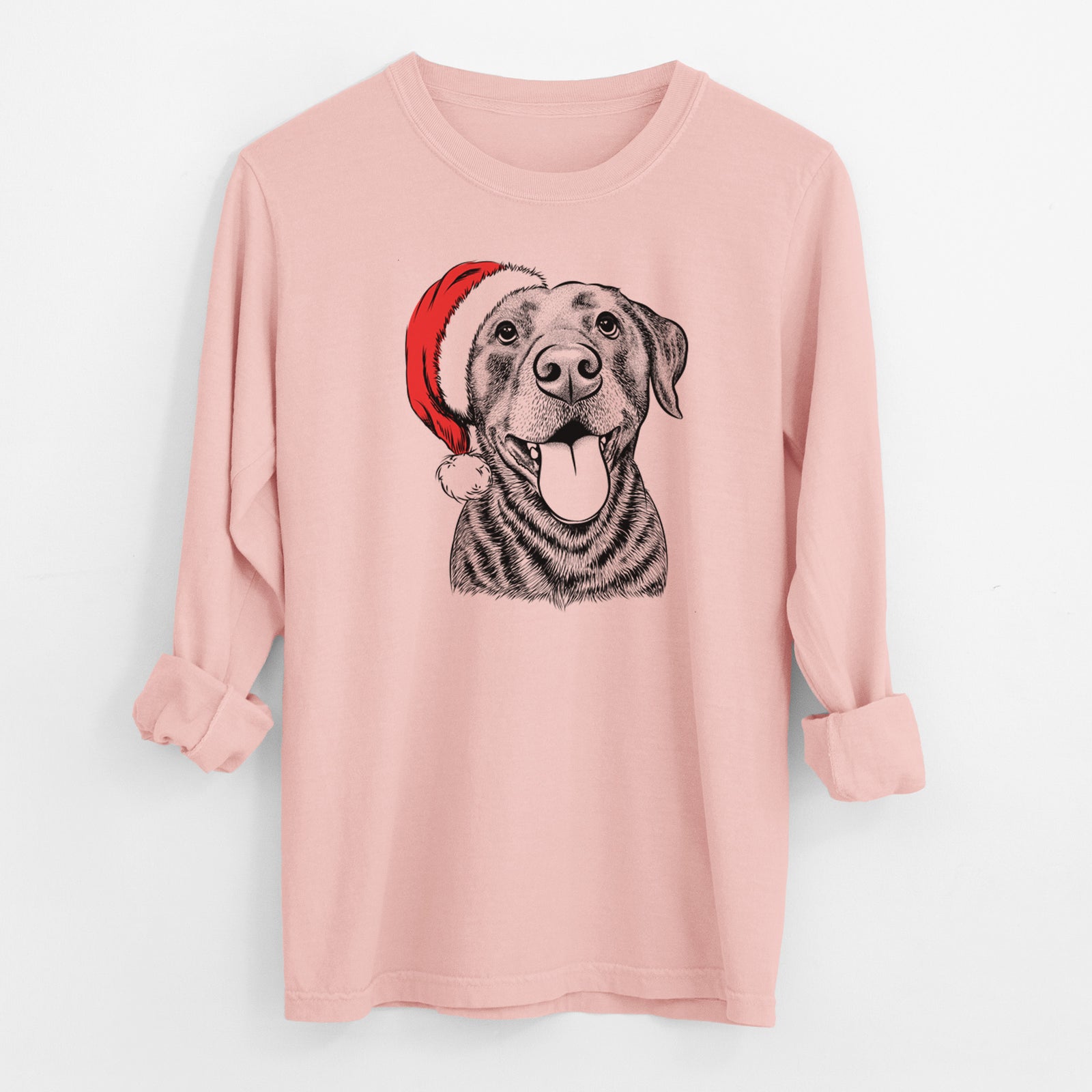 Santa Gwen the Labrador Retriever - Men's Heavyweight 100% Cotton Long Sleeve