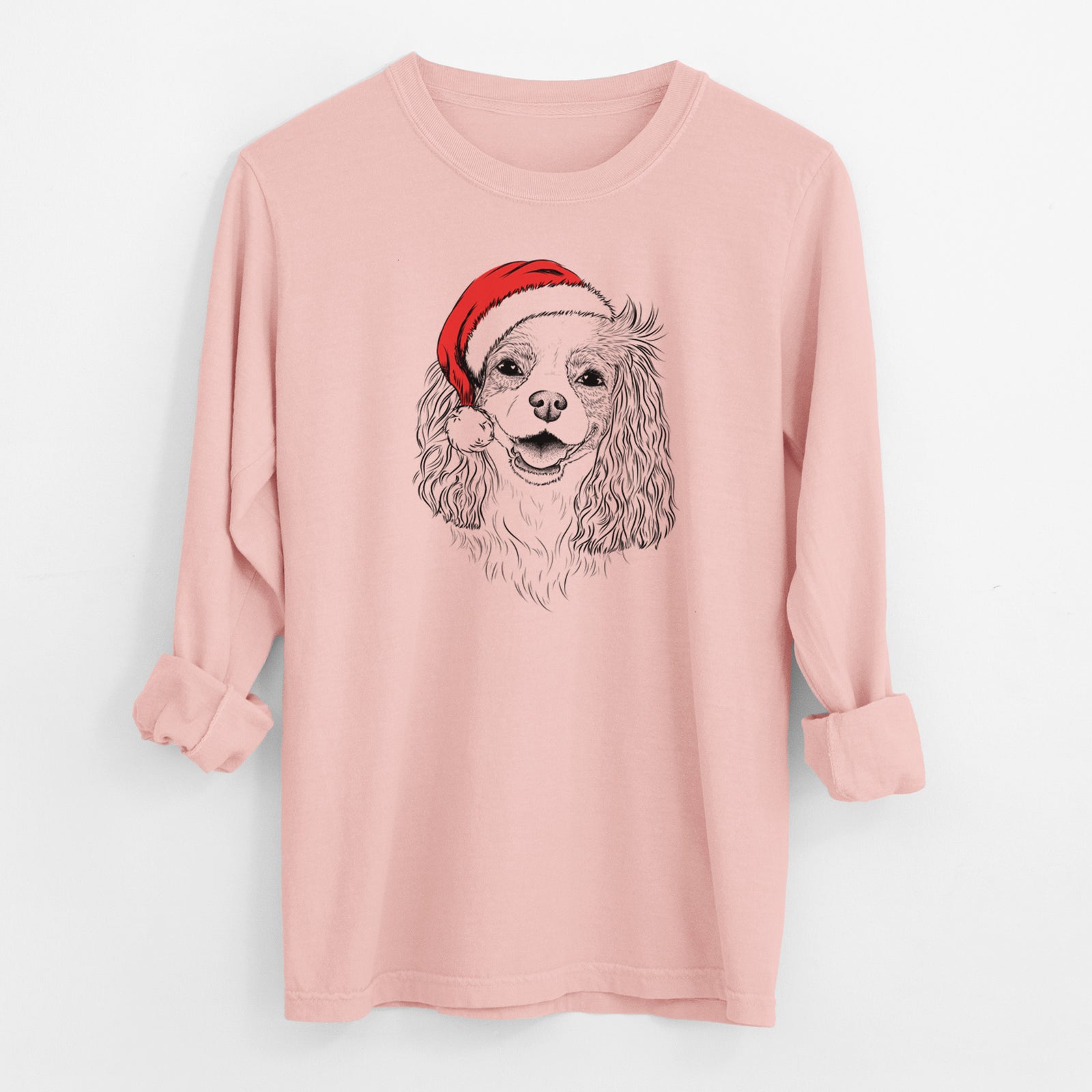 Santa Halley Comet the Cavalier King Charles Spaniel - Men's Heavyweight 100% Cotton Long Sleeve