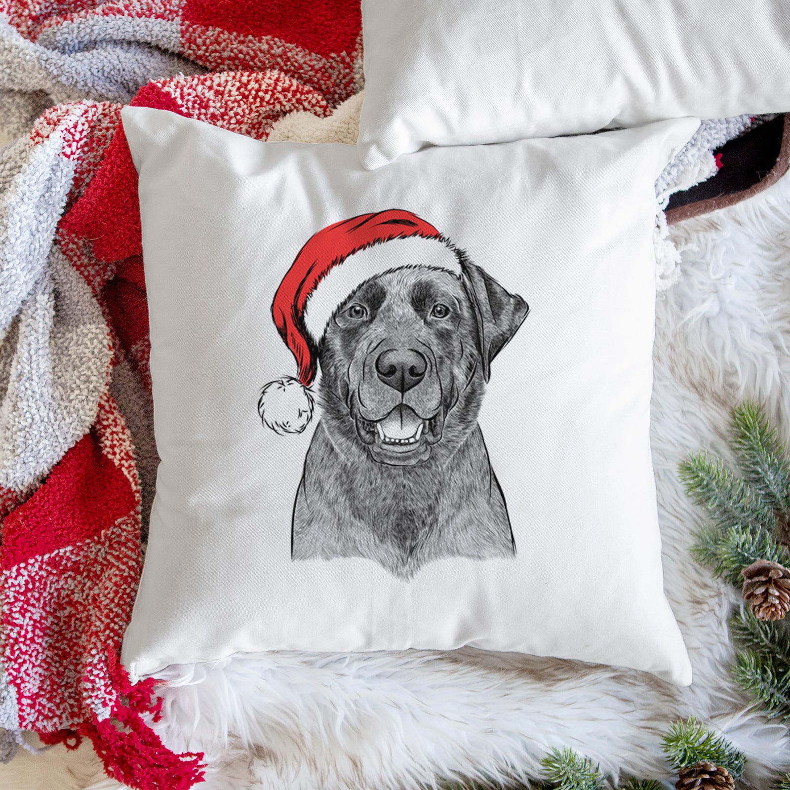 Heath the Black Lab - Throw Pillow Cover