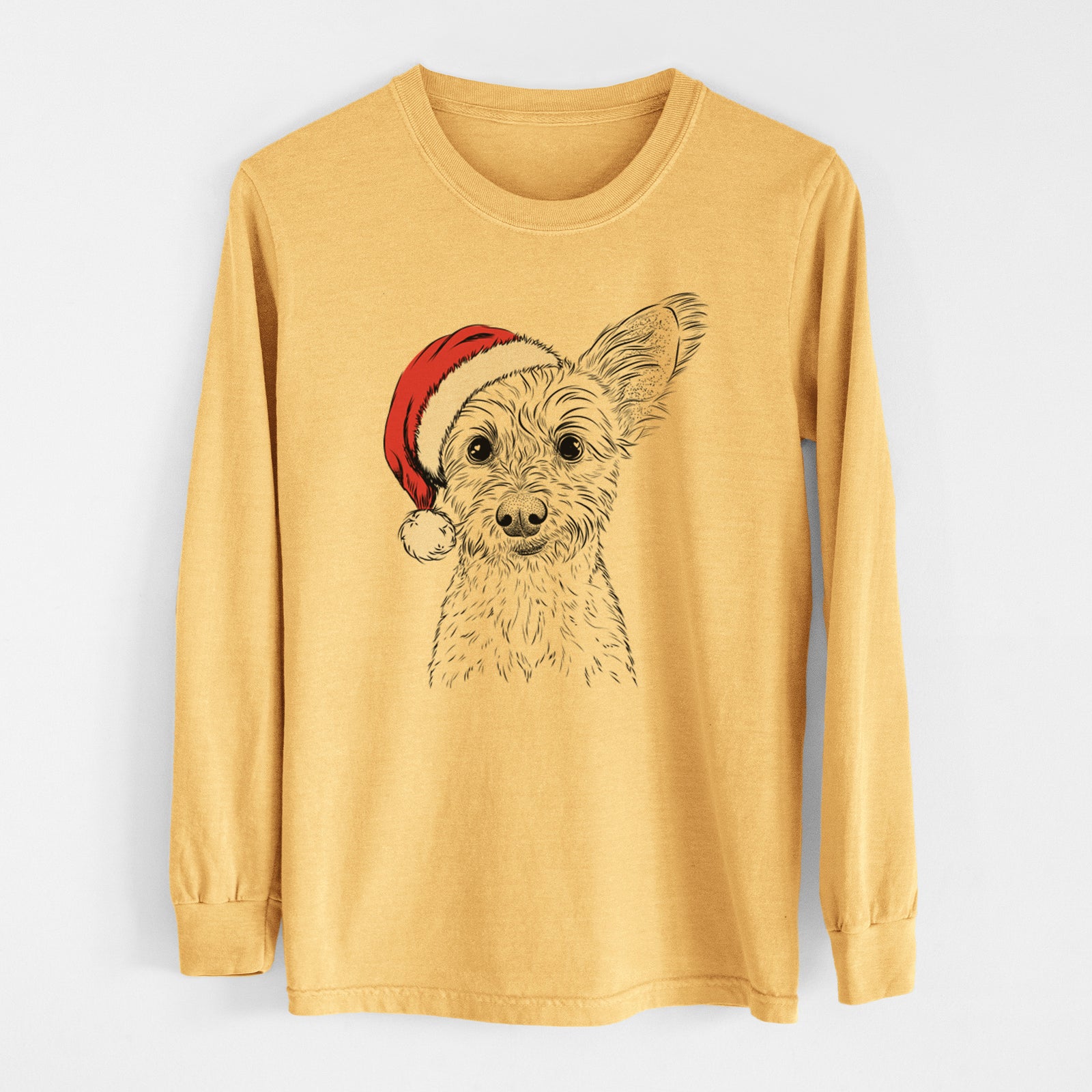 Santa Heidi the Schnauzer Mix - Heavyweight 100% Cotton Long Sleeve