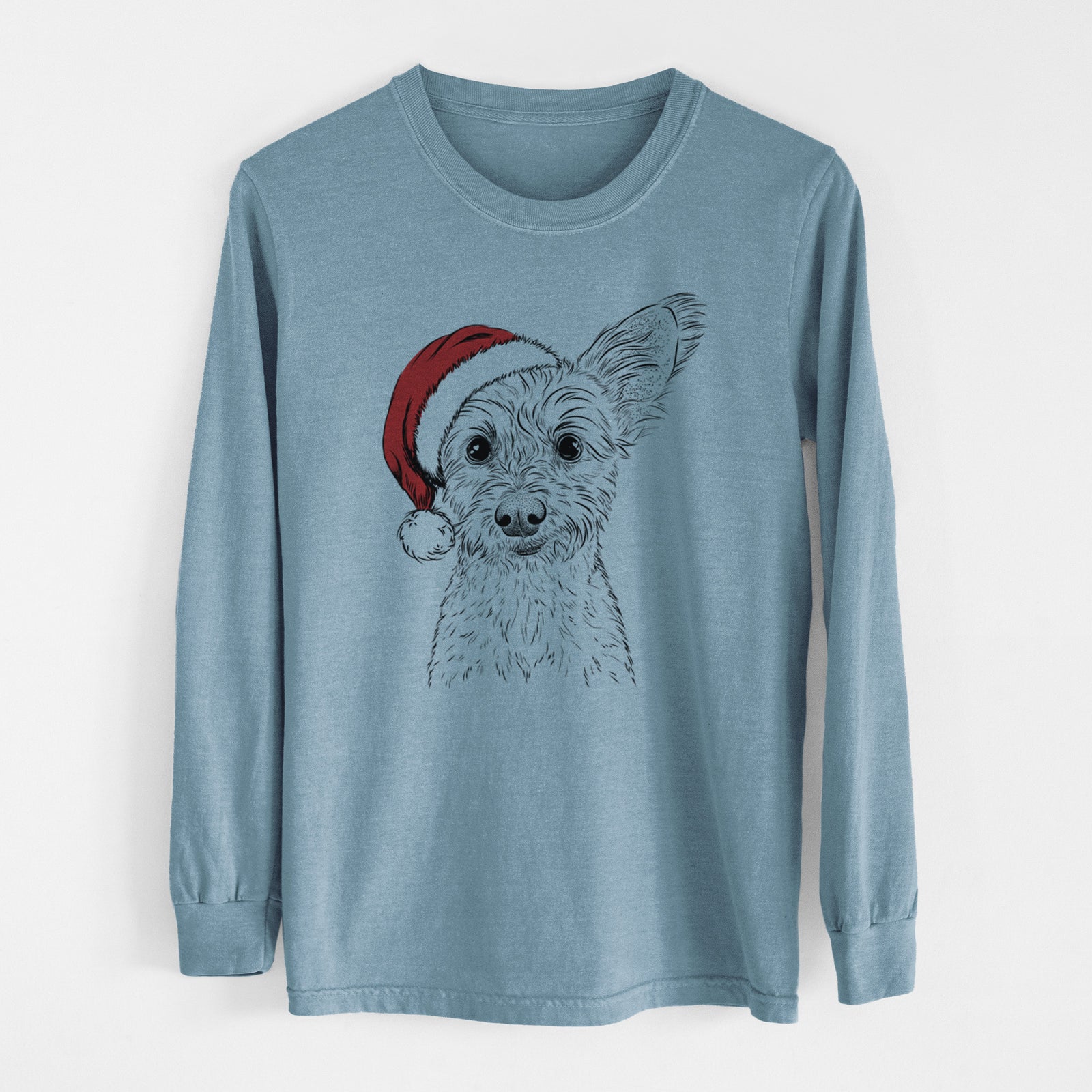 Santa Heidi the Schnauzer Mix - Heavyweight 100% Cotton Long Sleeve
