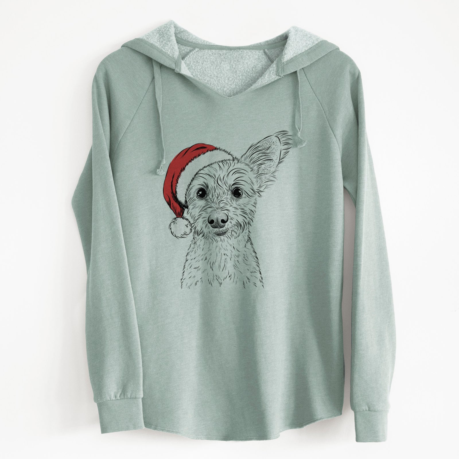 Santa Heidi the Schnauzer Mix - Cali Wave Hooded Sweatshirt