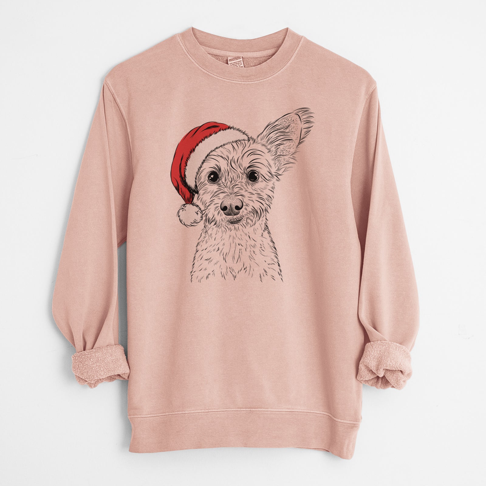 Santa Heidi the Schnauzer Mix - Unisex Pigment Dyed Crew Sweatshirt