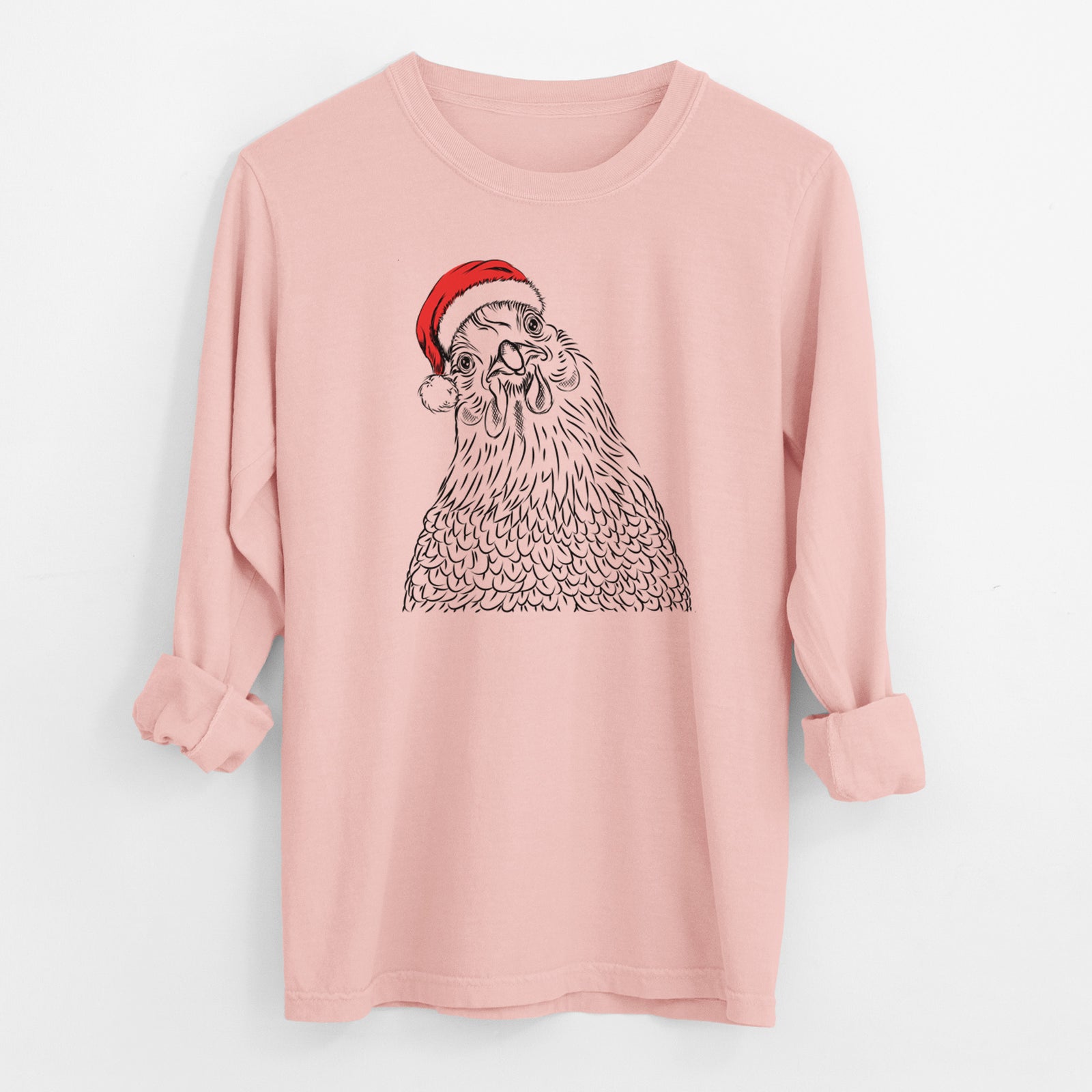 Santa Henrietta the Chicken - Men's Heavyweight 100% Cotton Long Sleeve