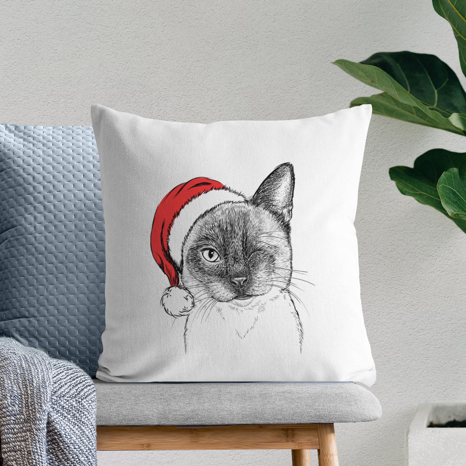 Hoggle the Siamese Cat - Throw Pillow Cover