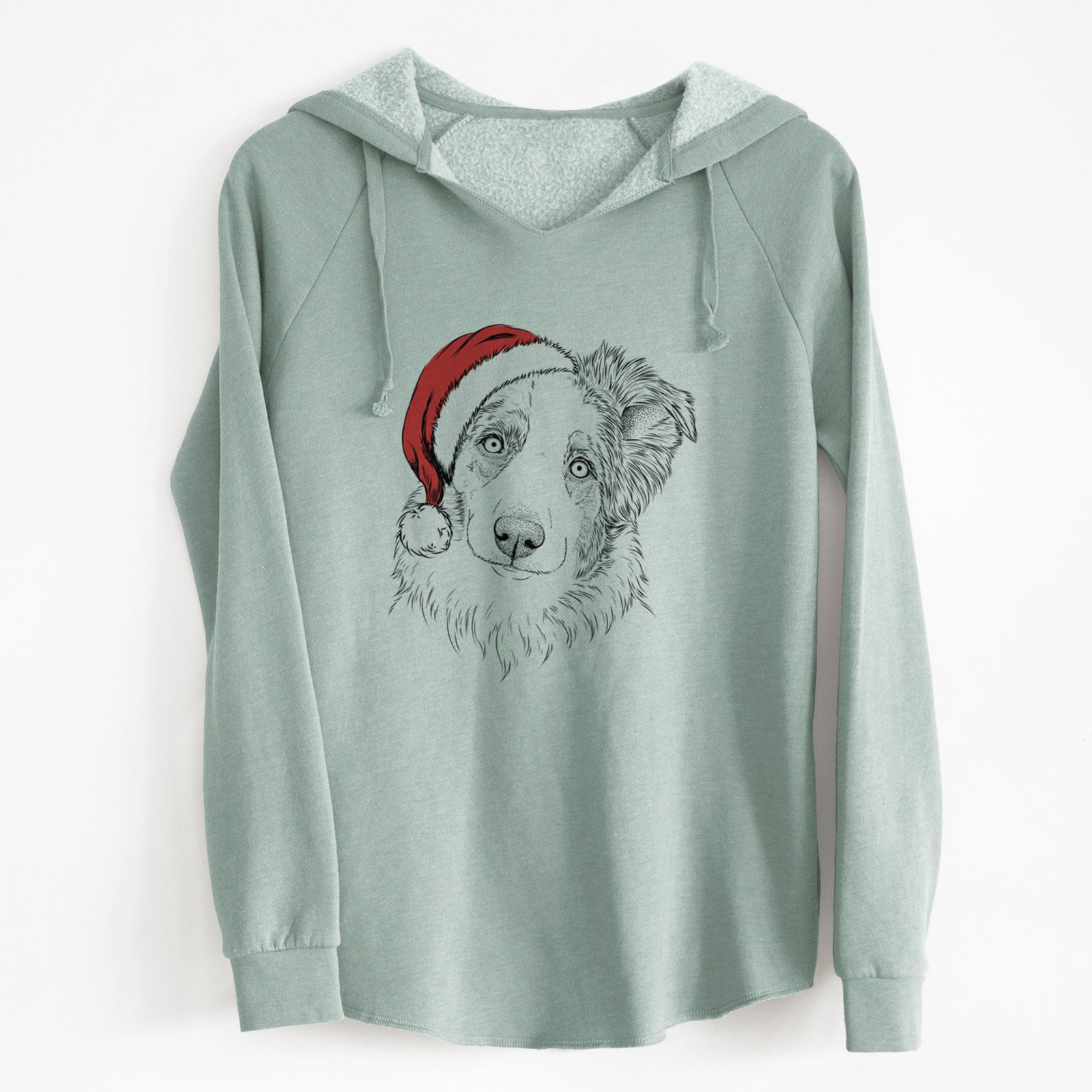 Santa HoneyBee the Miniature Australian Shepherd - Cali Wave Hooded Sweatshirt