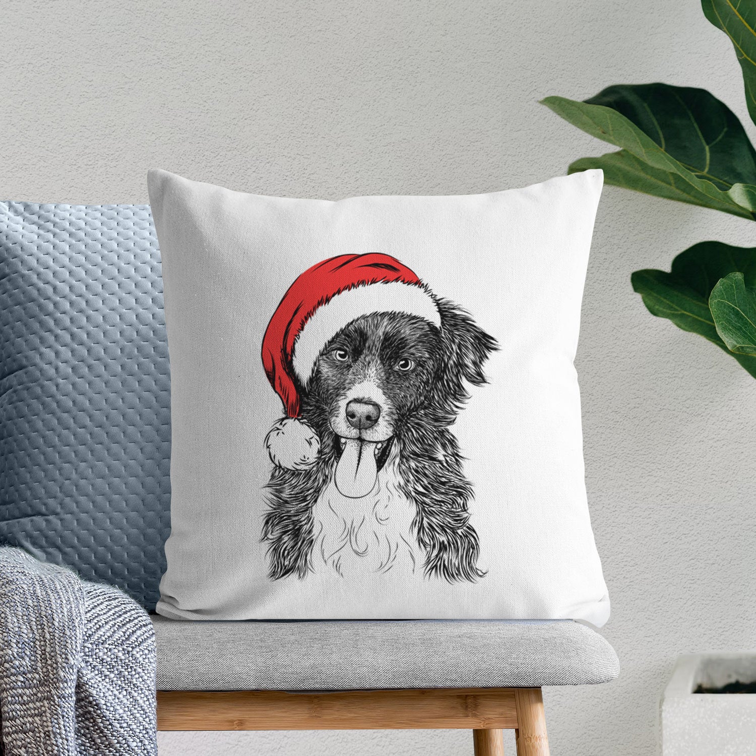 Indi the Border Collie - Throw Pillow Cover