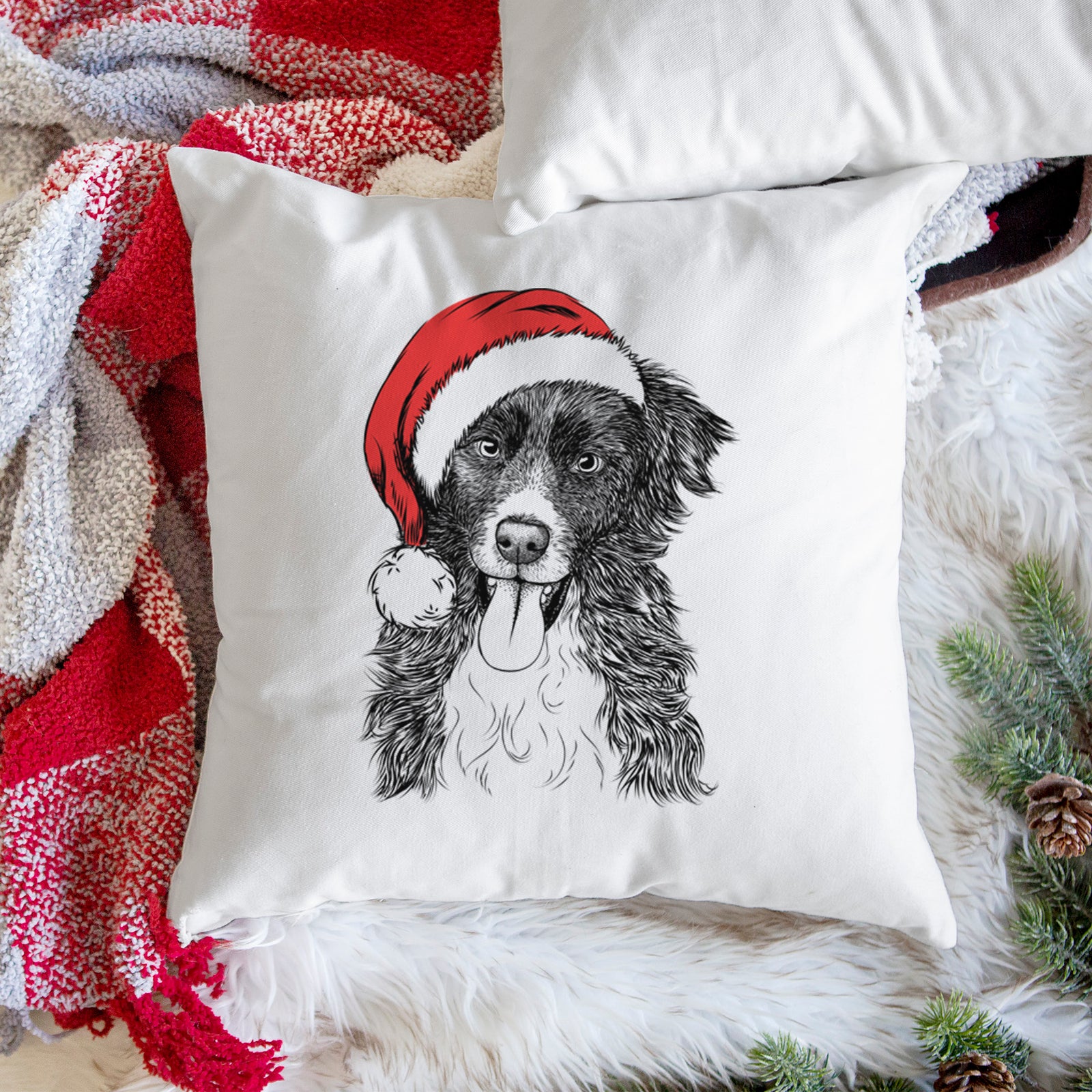 Indi the Border Collie - Throw Pillow Cover