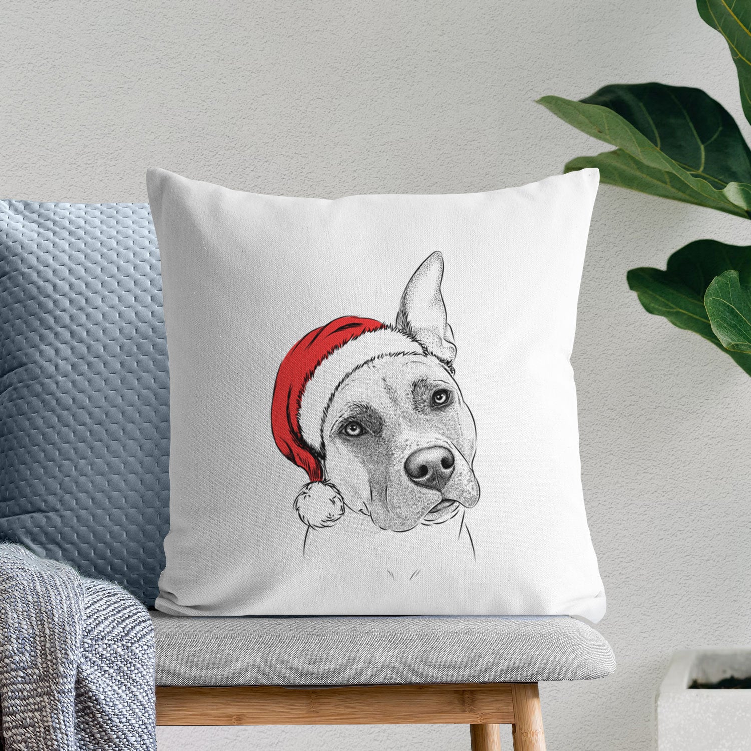 Ivy the Pitbull Mix - Throw Pillow Cover