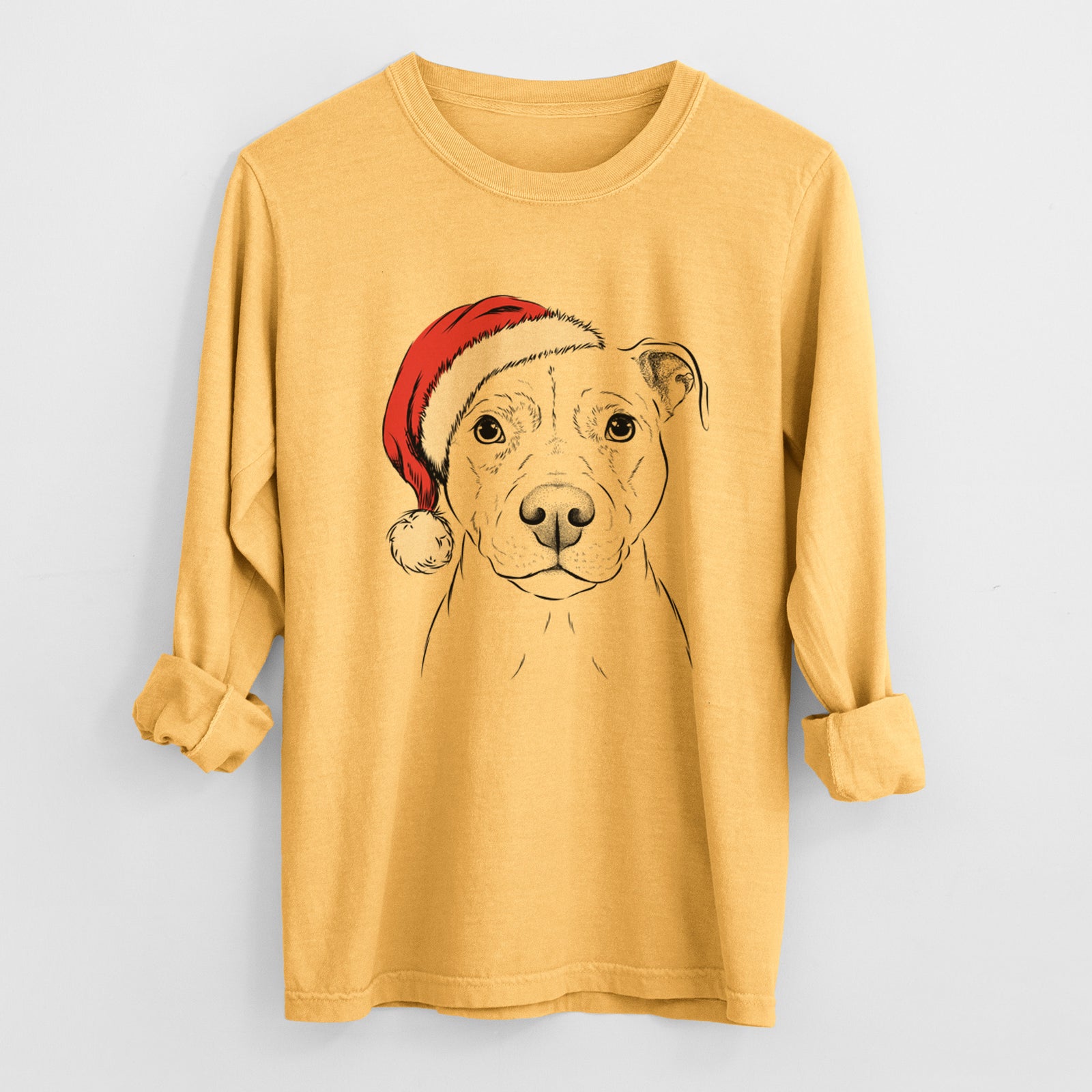 Santa Khaleesi the Pitbull - Heavyweight 100% Cotton Long Sleeve