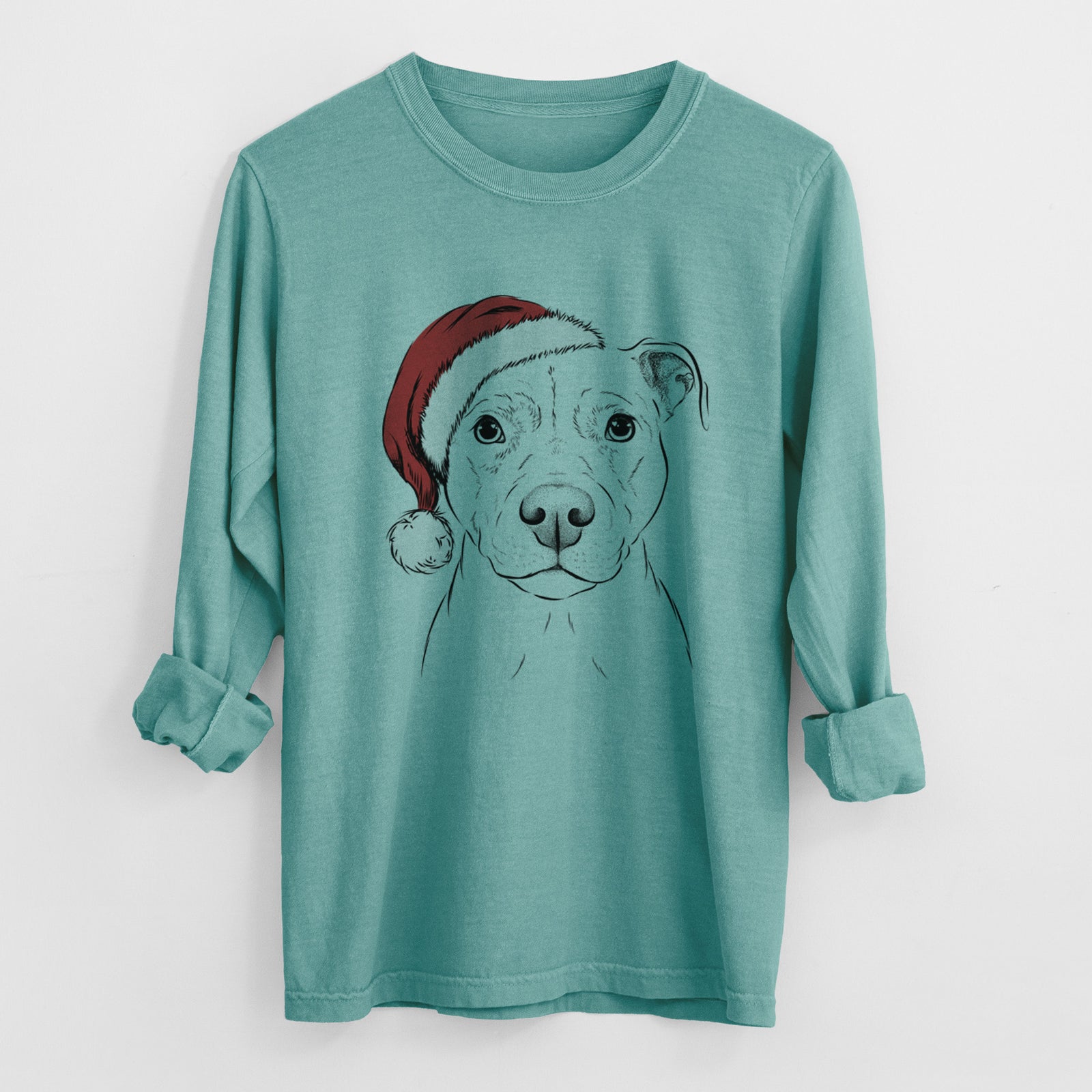 Santa Khaleesi the Pitbull - Heavyweight 100% Cotton Long Sleeve