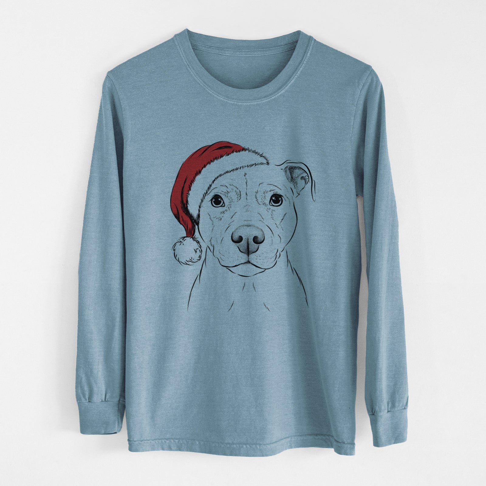 Santa Khaleesi the Pitbull - Men's Heavyweight 100% Cotton Long Sleeve