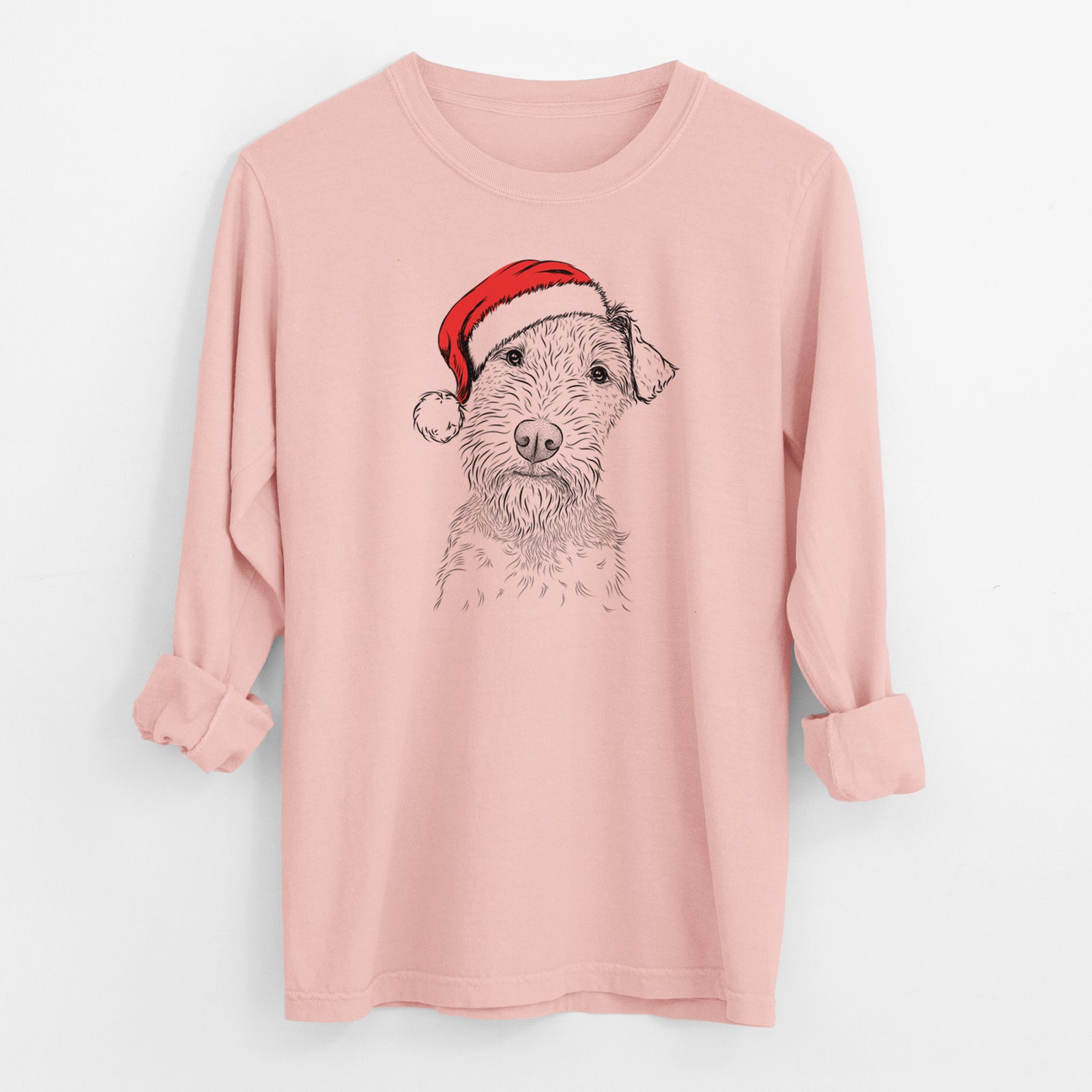 Santa Kiara the Welsh Terrier - Men's Heavyweight 100% Cotton Long Sleeve