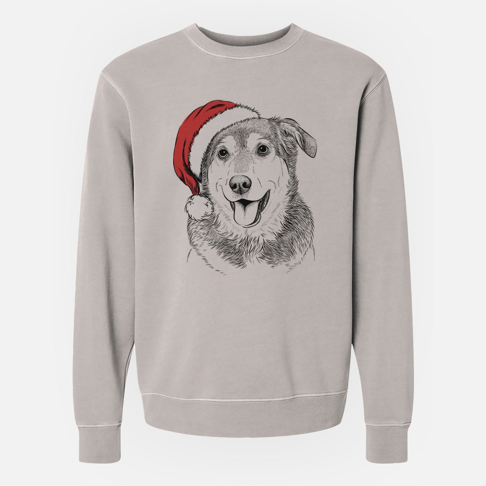 Santa Lance the Lab/Shepherd Mix - Unisex Pigment Dyed Crew Sweatshirt