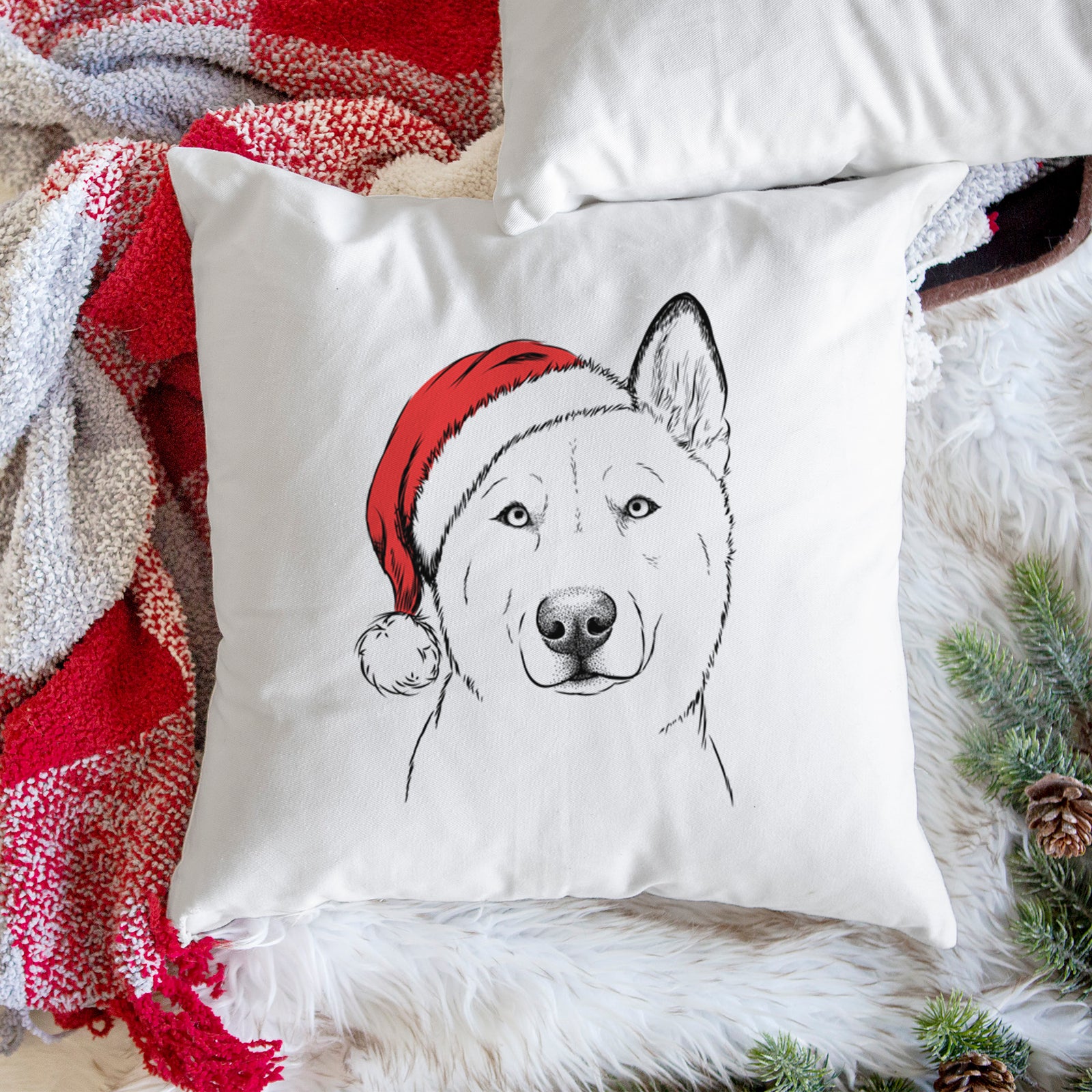 London the Siberian Husky - Throw Pillow Cover