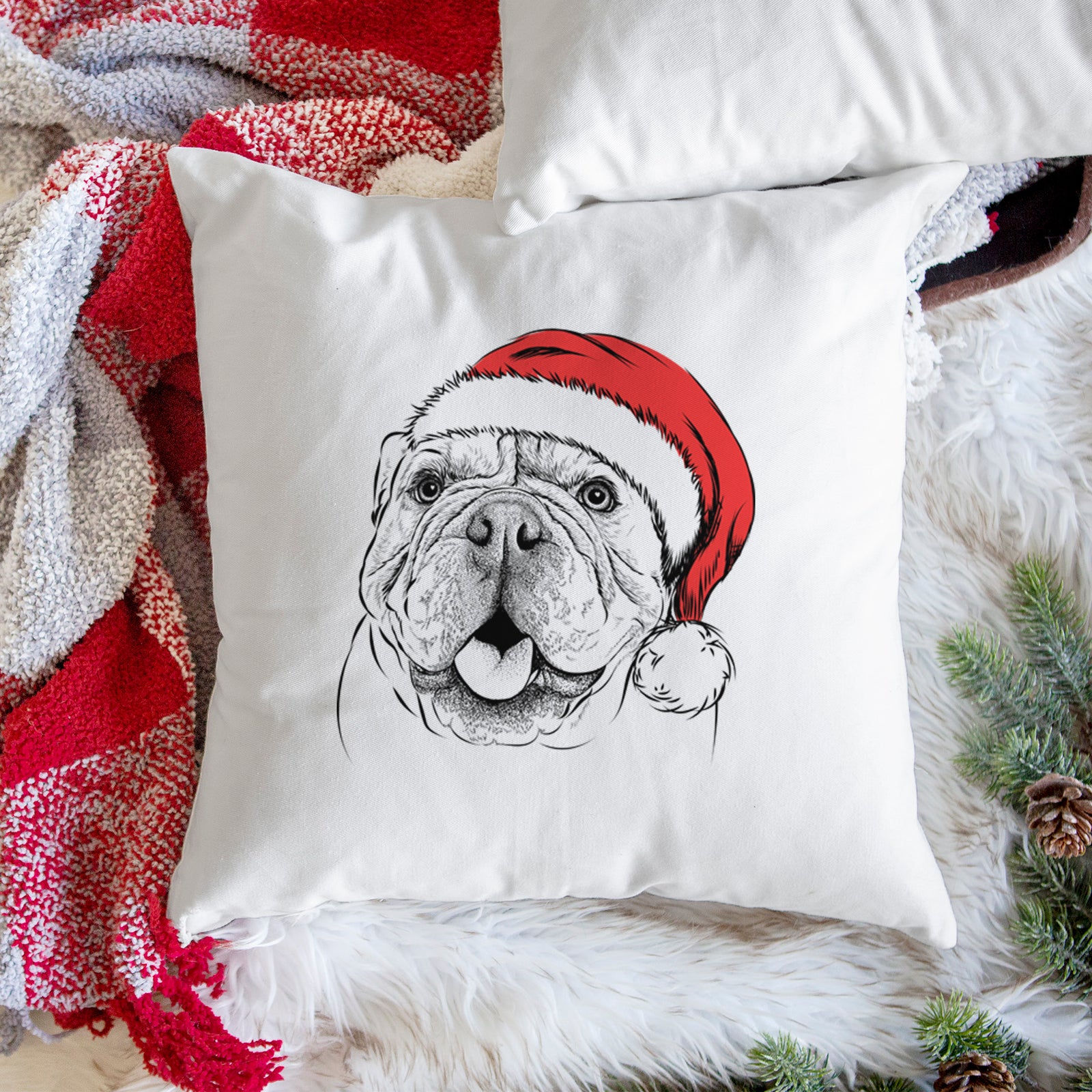 Louie the English Bulldog - Throw Pillow Cover