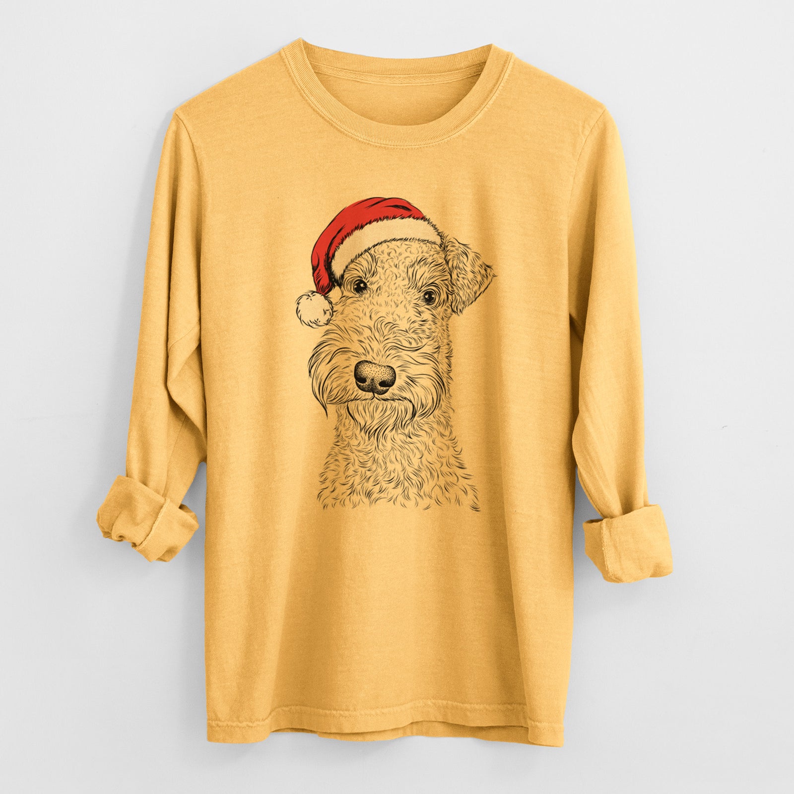 Santa Roc Haven Maggie May the Airedale Terrier - Men's Heavyweight 100% Cotton Long Sleeve