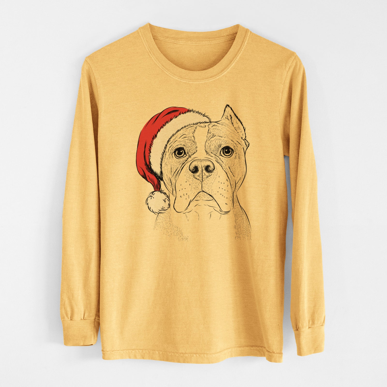 Santa Maggie the American Bulldog - Heavyweight 100% Cotton Long Sleeve