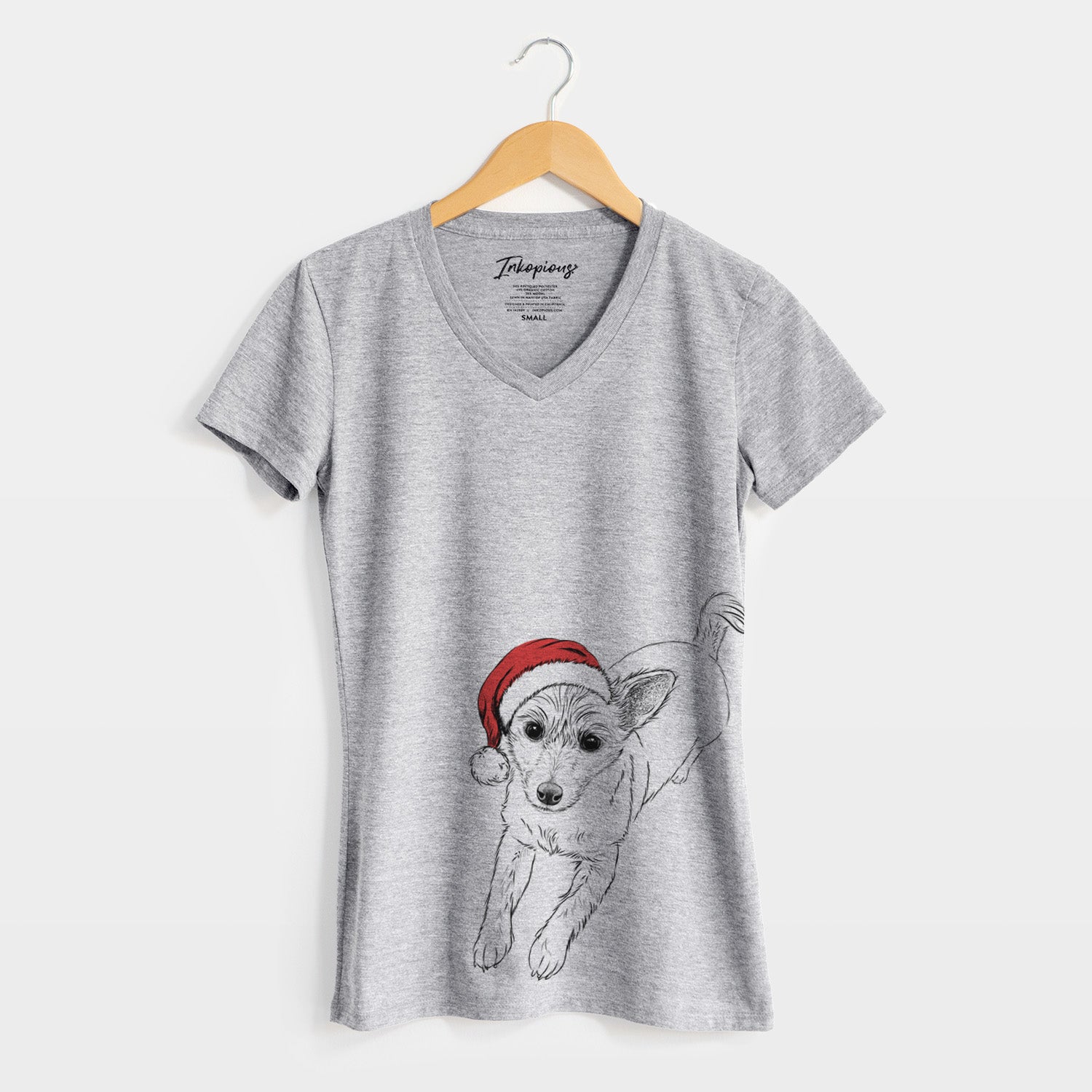 Santa Maisie the Terrier Mix - Women's Perfect V-neck Shirt