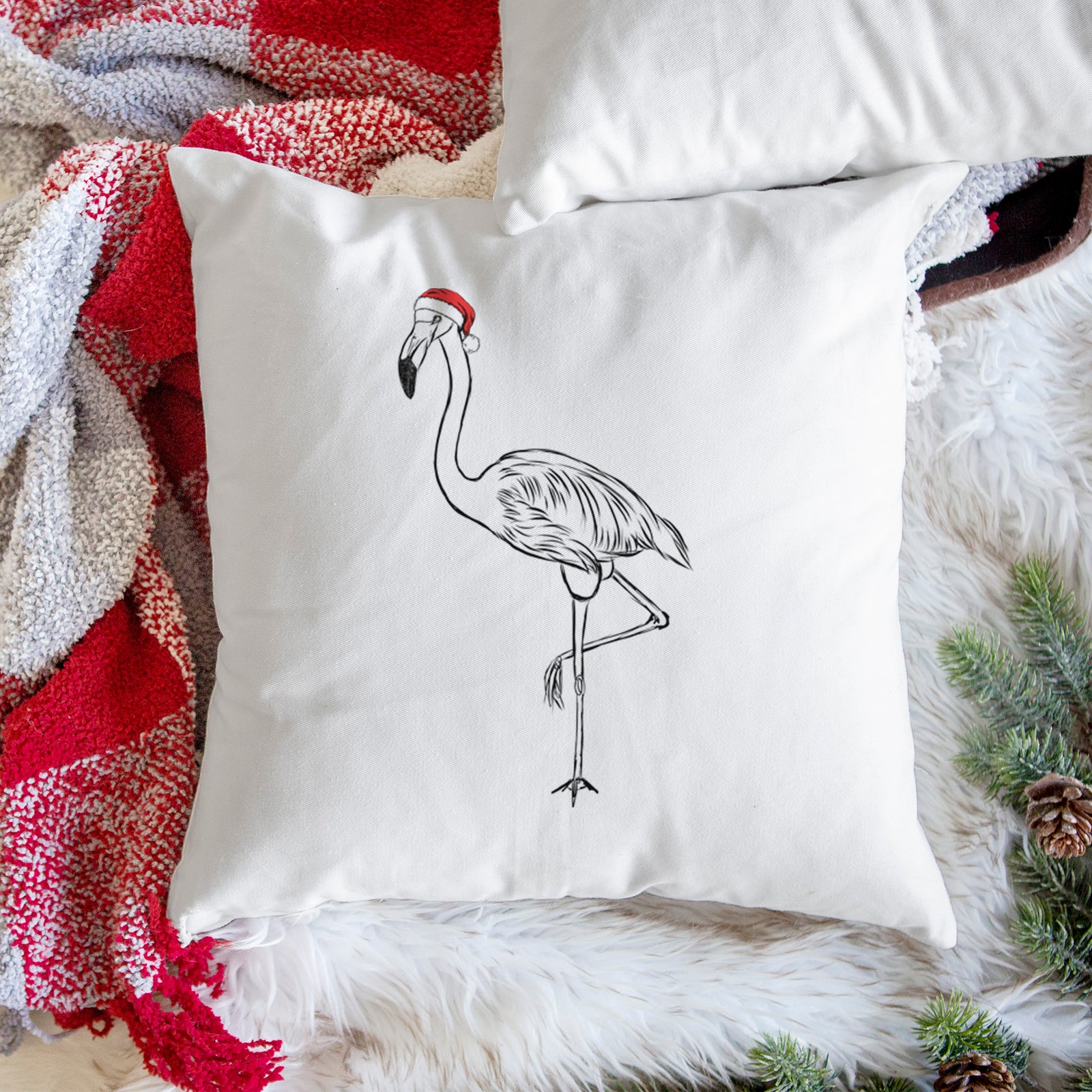 Mango the Flamingo - Throw Pillow Cover