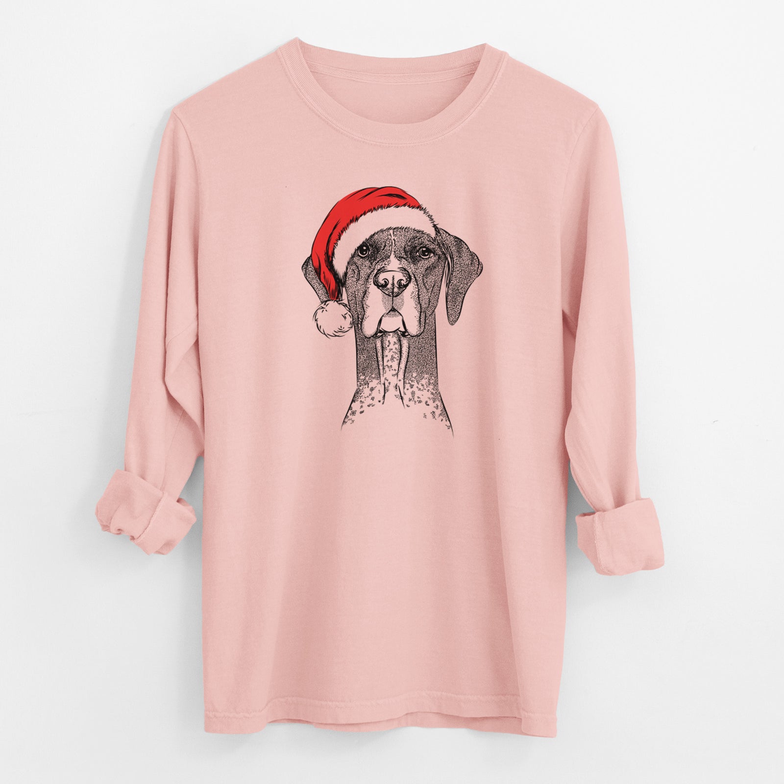 Santa Mattis the German Shorthaired Pointer - Men's Heavyweight 100% Cotton Long Sleeve