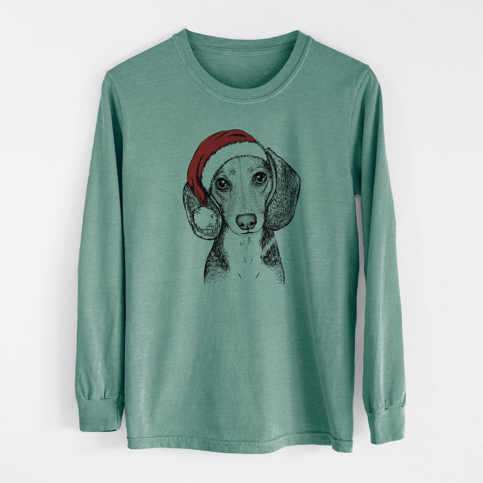 Santa Mayor Andy the Beagle - Men's Heavyweight 100% Cotton Long Sleeve