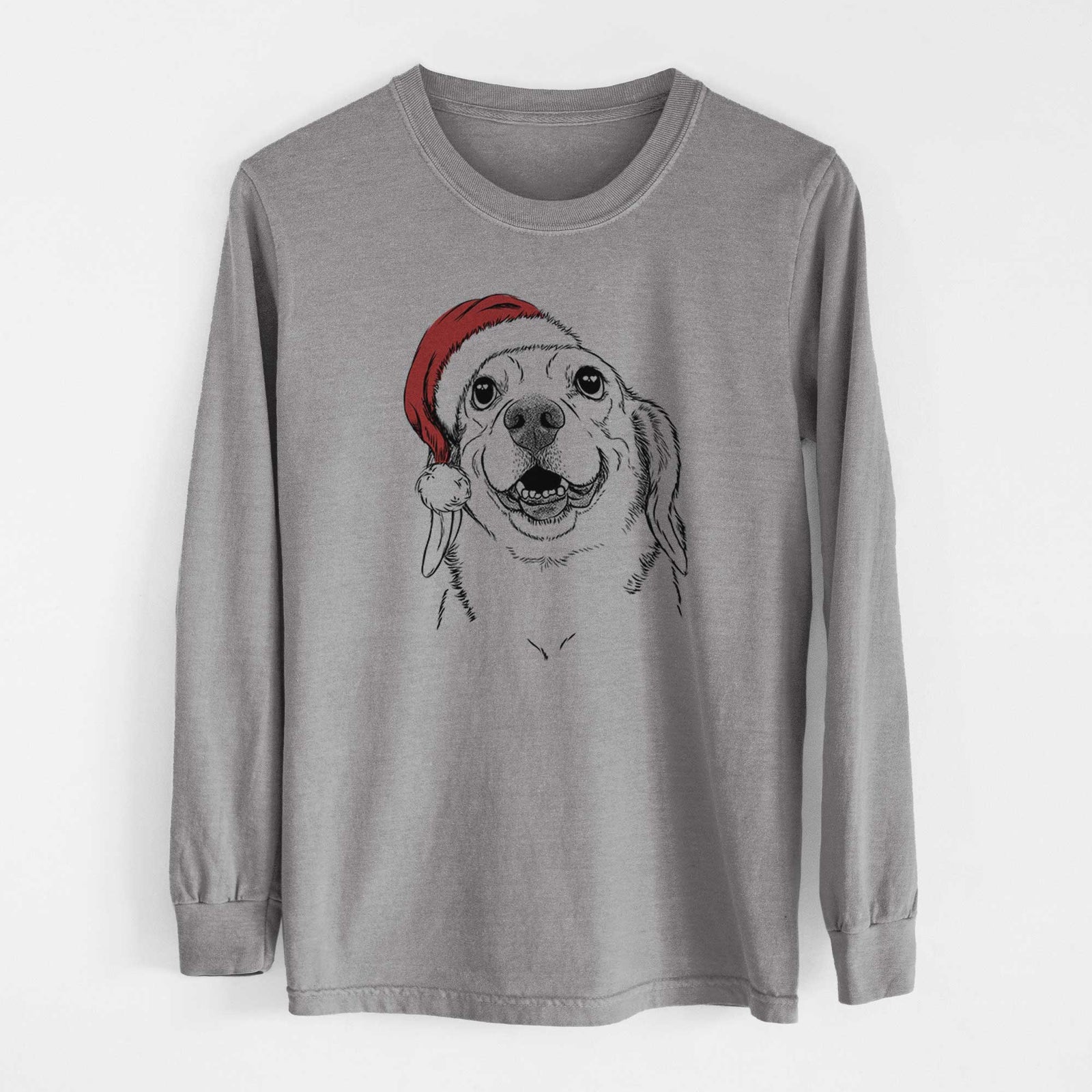 Santa Minnie the Corgle - Men's Heavyweight 100% Cotton Long Sleeve