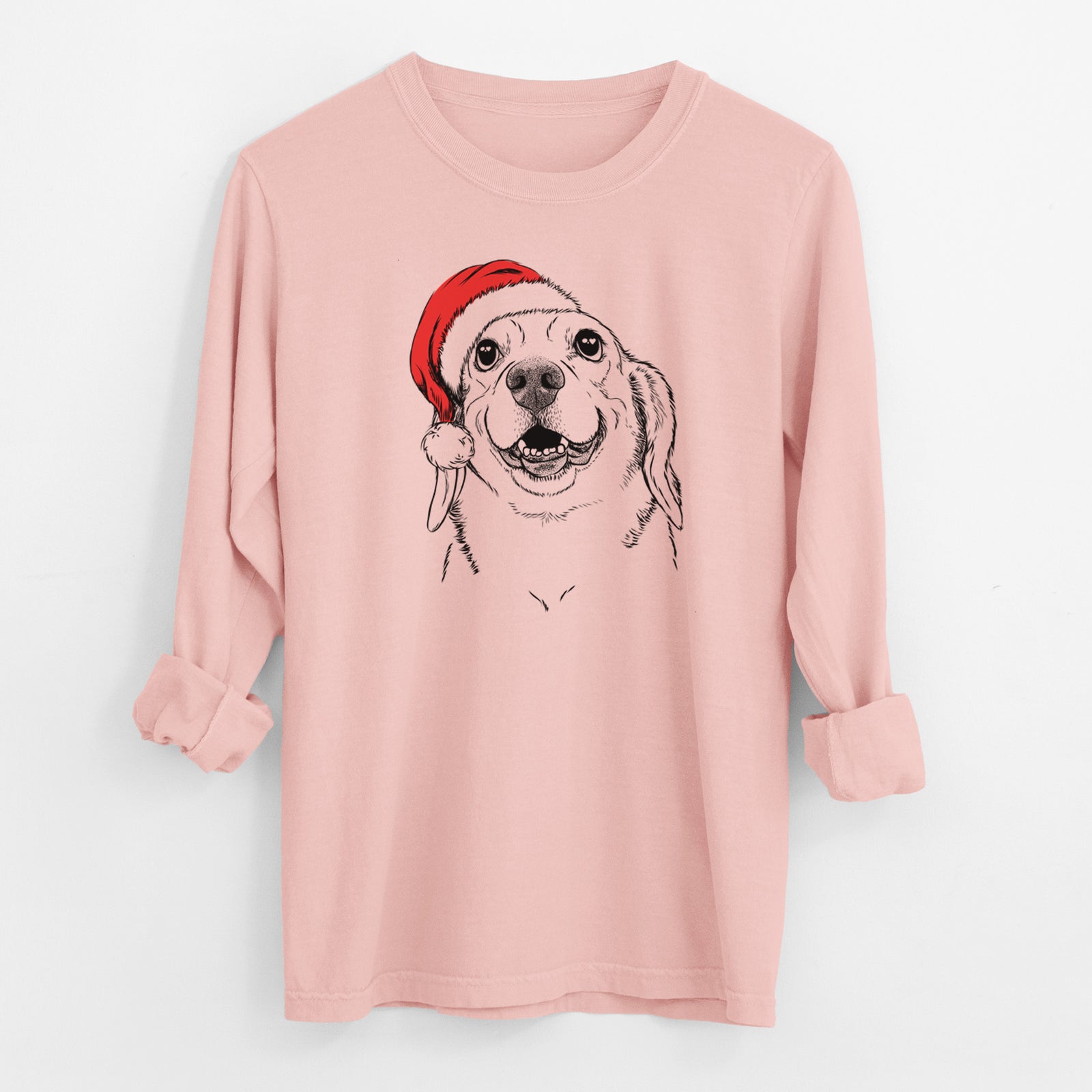 Santa Minnie the Corgle - Men's Heavyweight 100% Cotton Long Sleeve