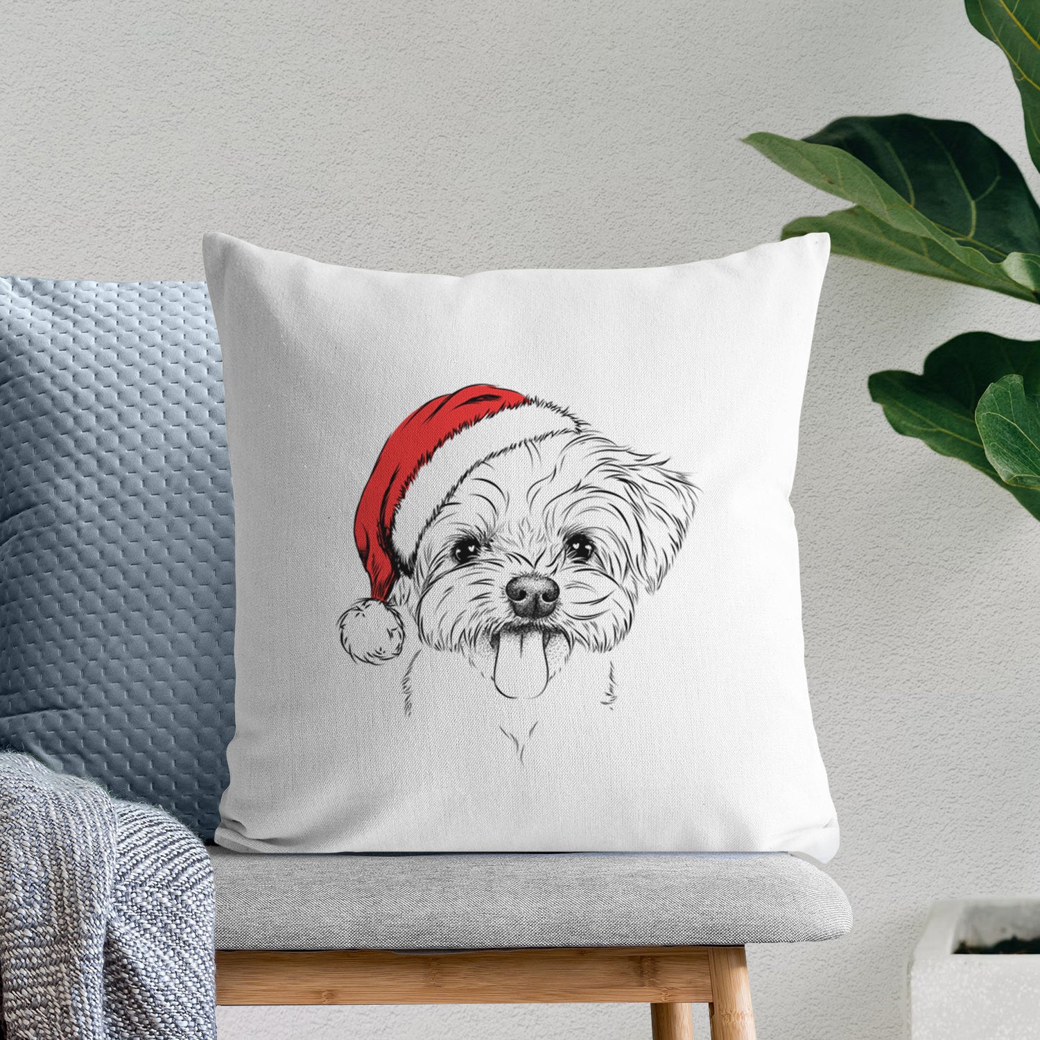 Mochi the Maltese - Throw Pillow Cover