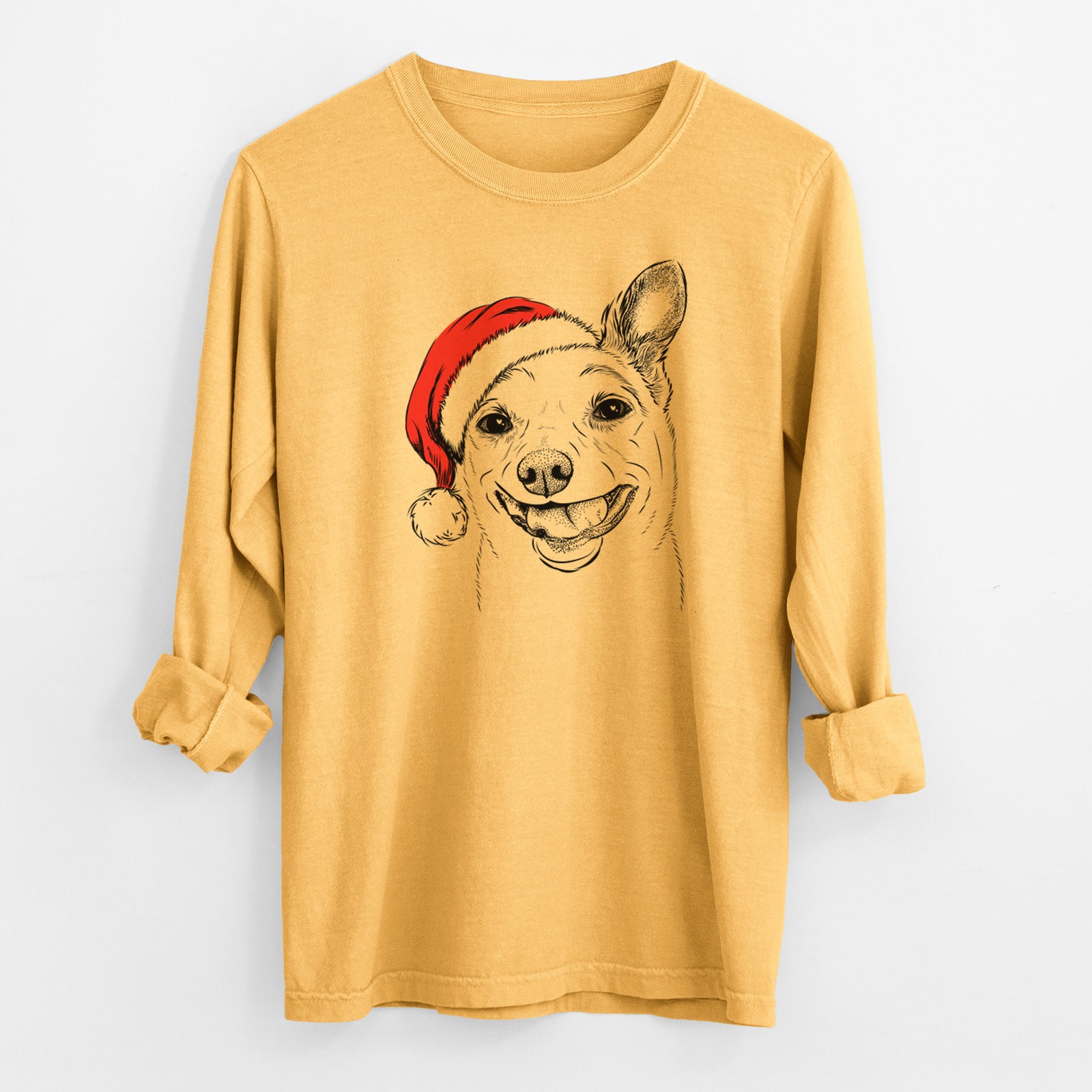 Santa Mortimer the Mixed Breed - Men's Heavyweight 100% Cotton Long Sleeve