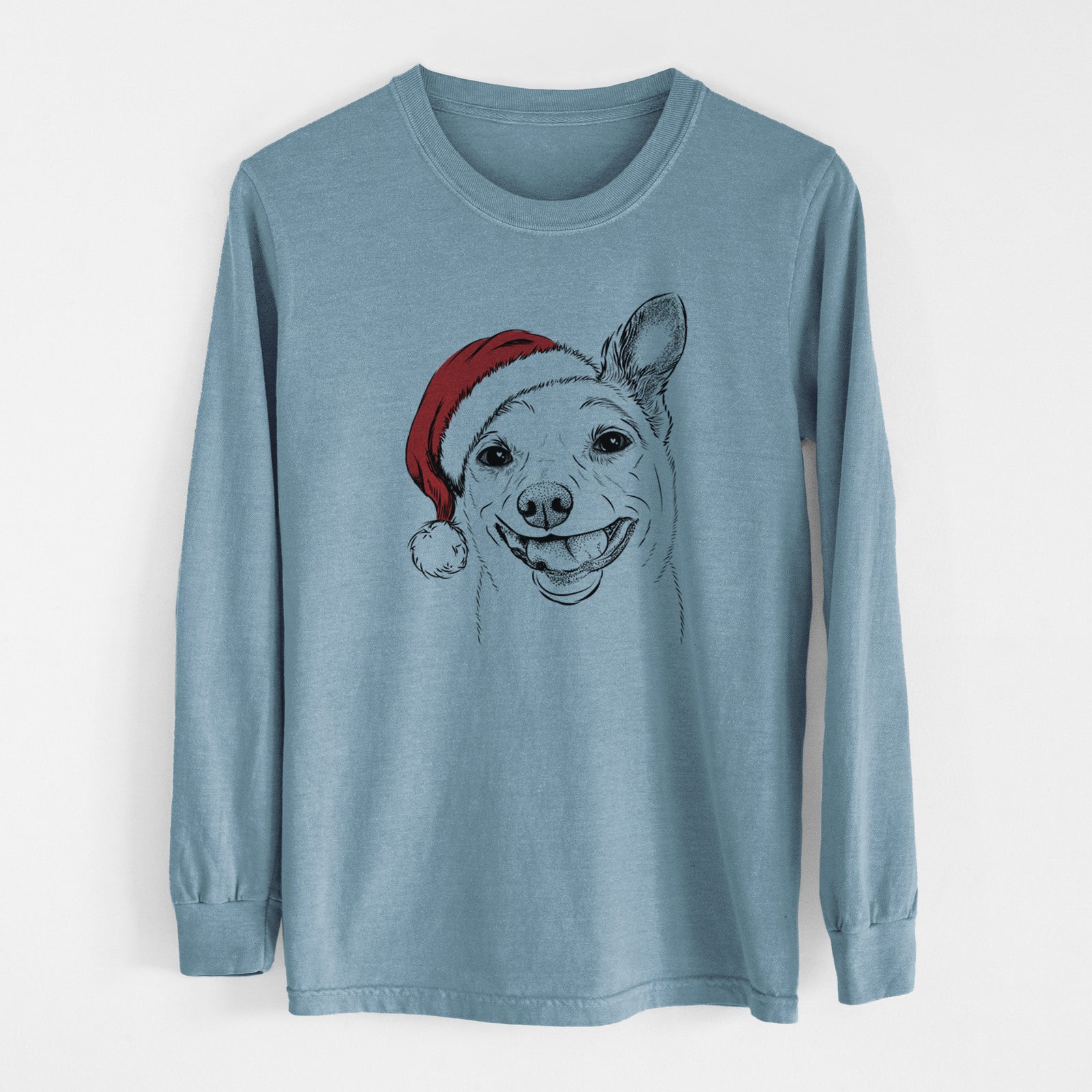 Santa Mortimer the Mixed Breed - Men's Heavyweight 100% Cotton Long Sleeve