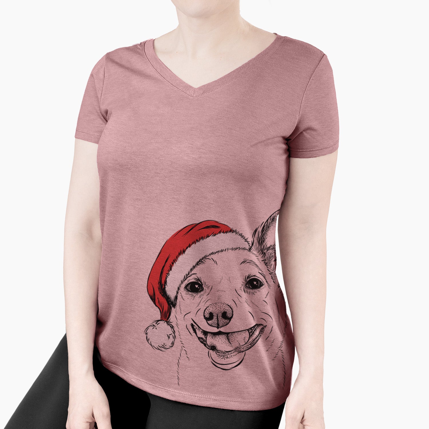 Santa Mortimer the Mixed Breed - Women's Perfect V-neck Shirt
