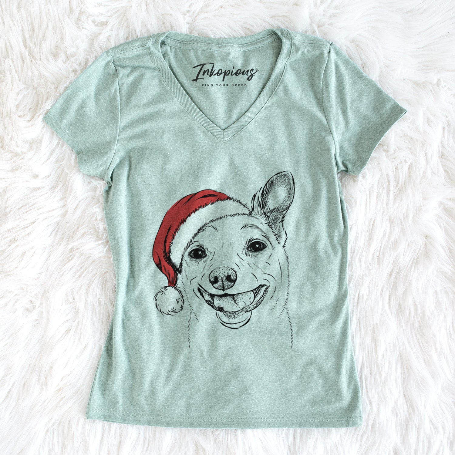 Santa Mortimer the Mixed Breed - Women's Perfect V-neck Shirt