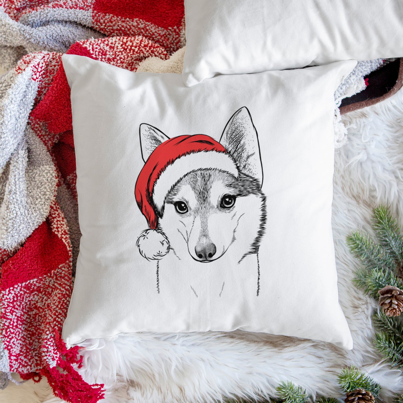 Nami the Alaskan Klee Kai - Throw Pillow Cover