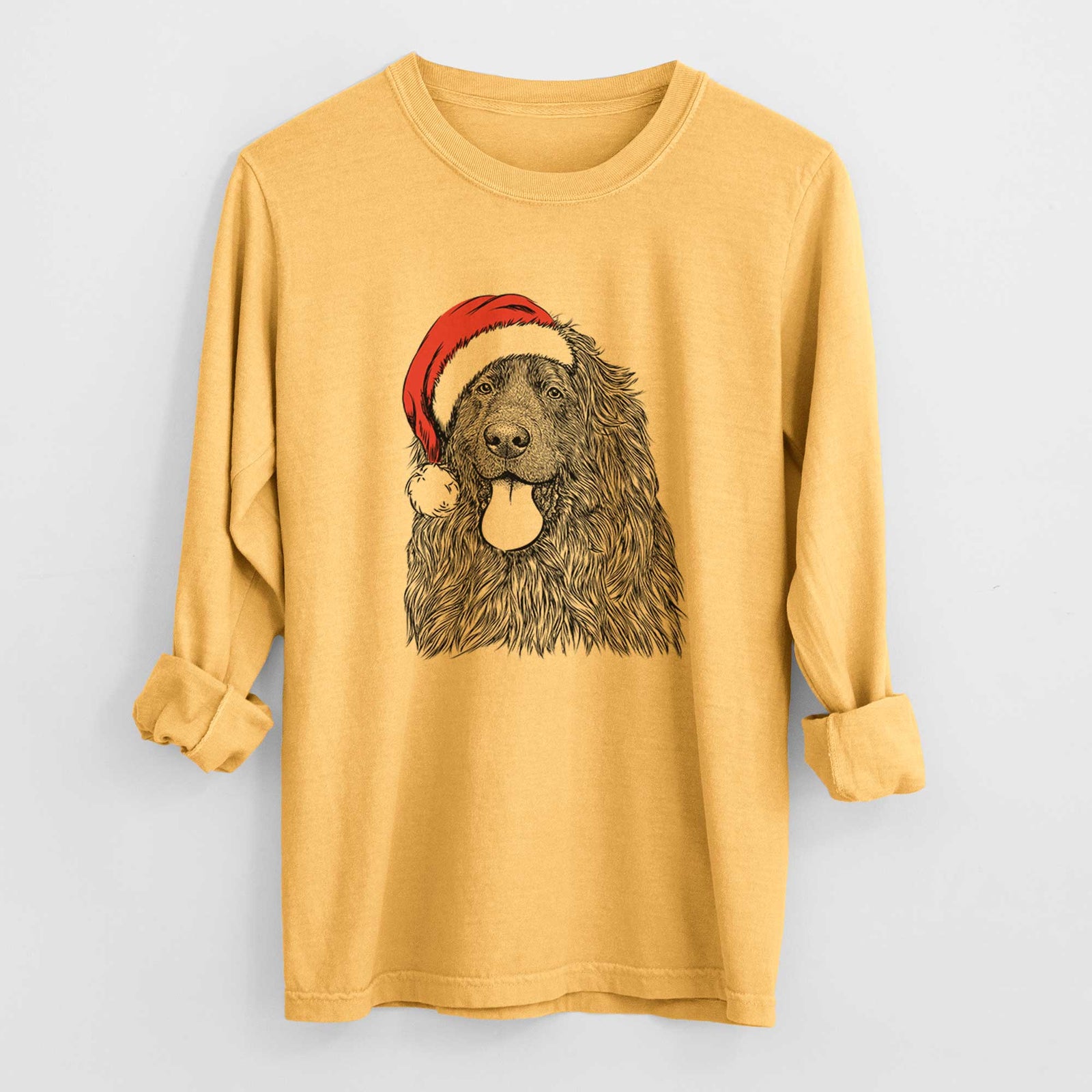 Santa Neptune the Newfoundland - Men's Heavyweight 100% Cotton Long Sleeve