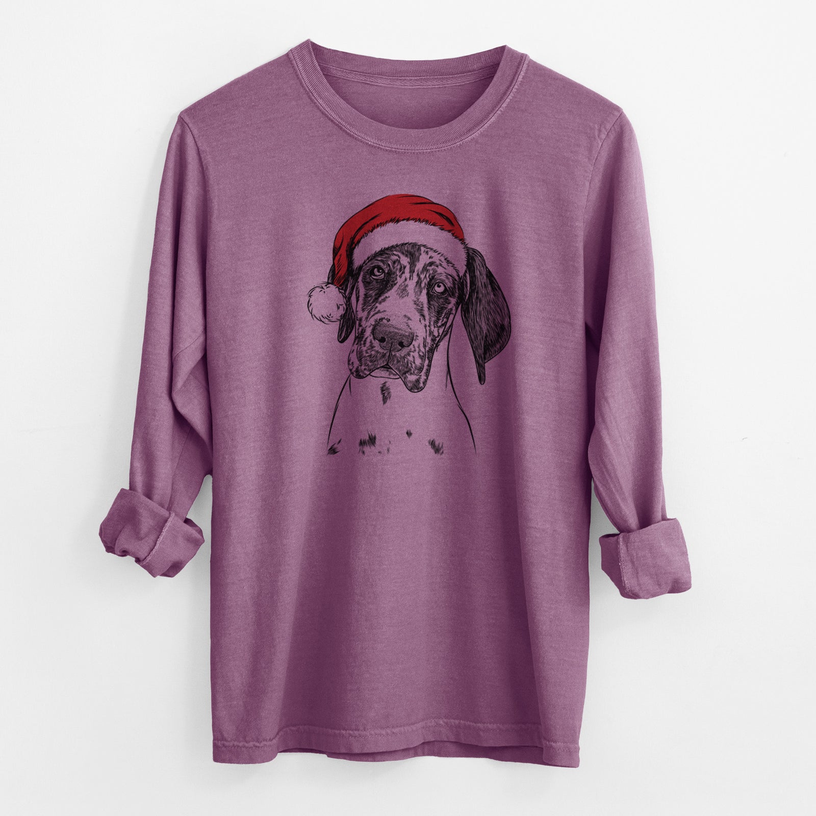 Santa Nyx the Great Dane - Men's Heavyweight 100% Cotton Long Sleeve