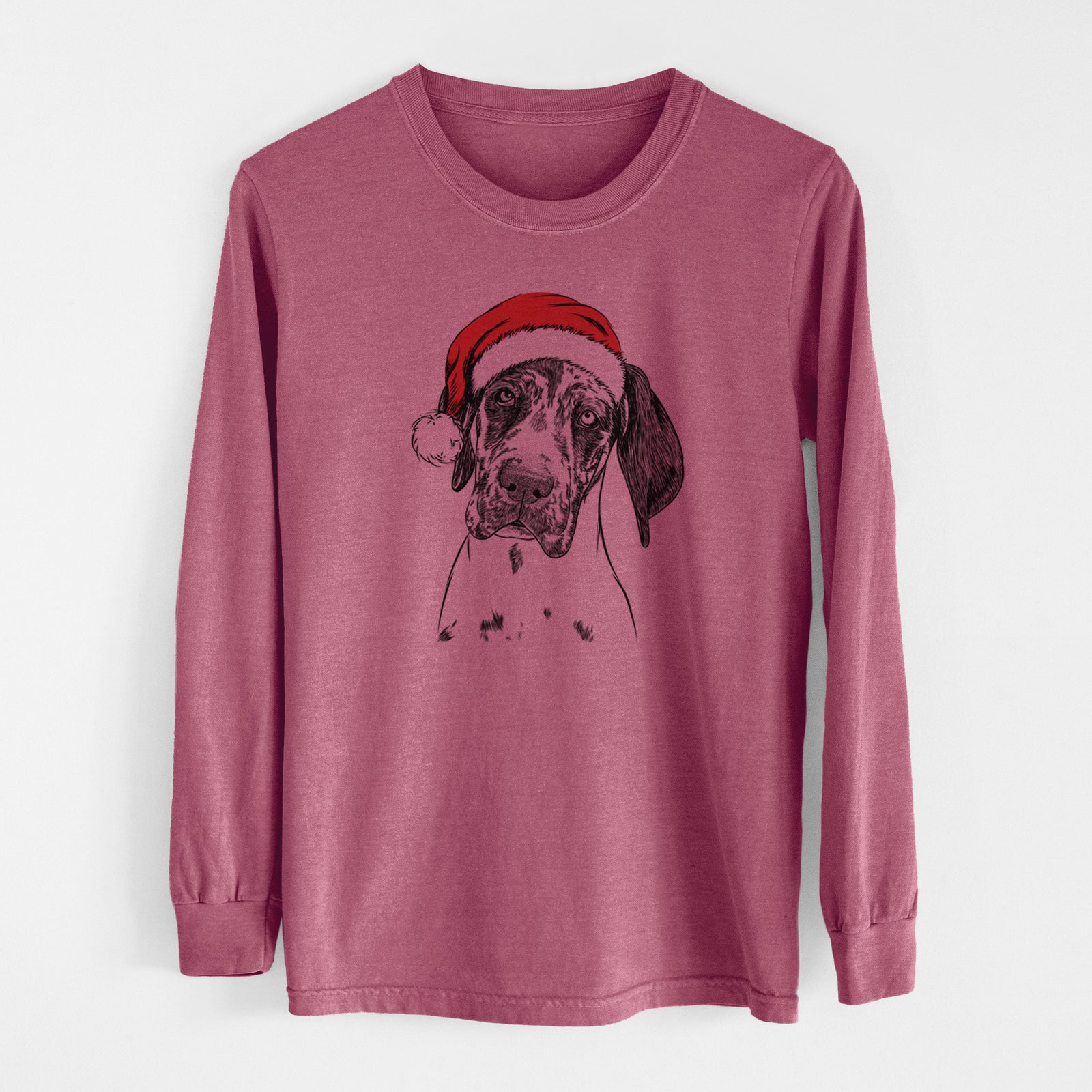 Santa Nyx the Great Dane - Men's Heavyweight 100% Cotton Long Sleeve