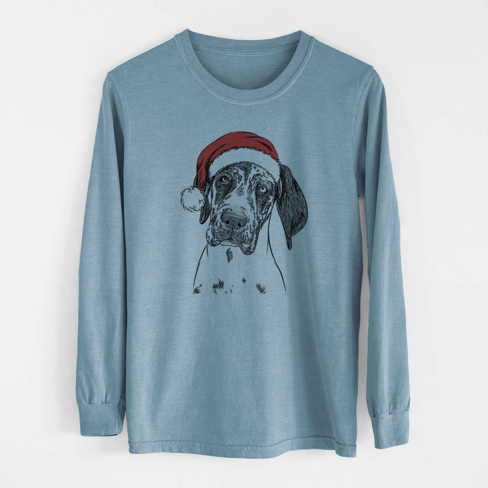 Santa Nyx the Great Dane - Men's Heavyweight 100% Cotton Long Sleeve