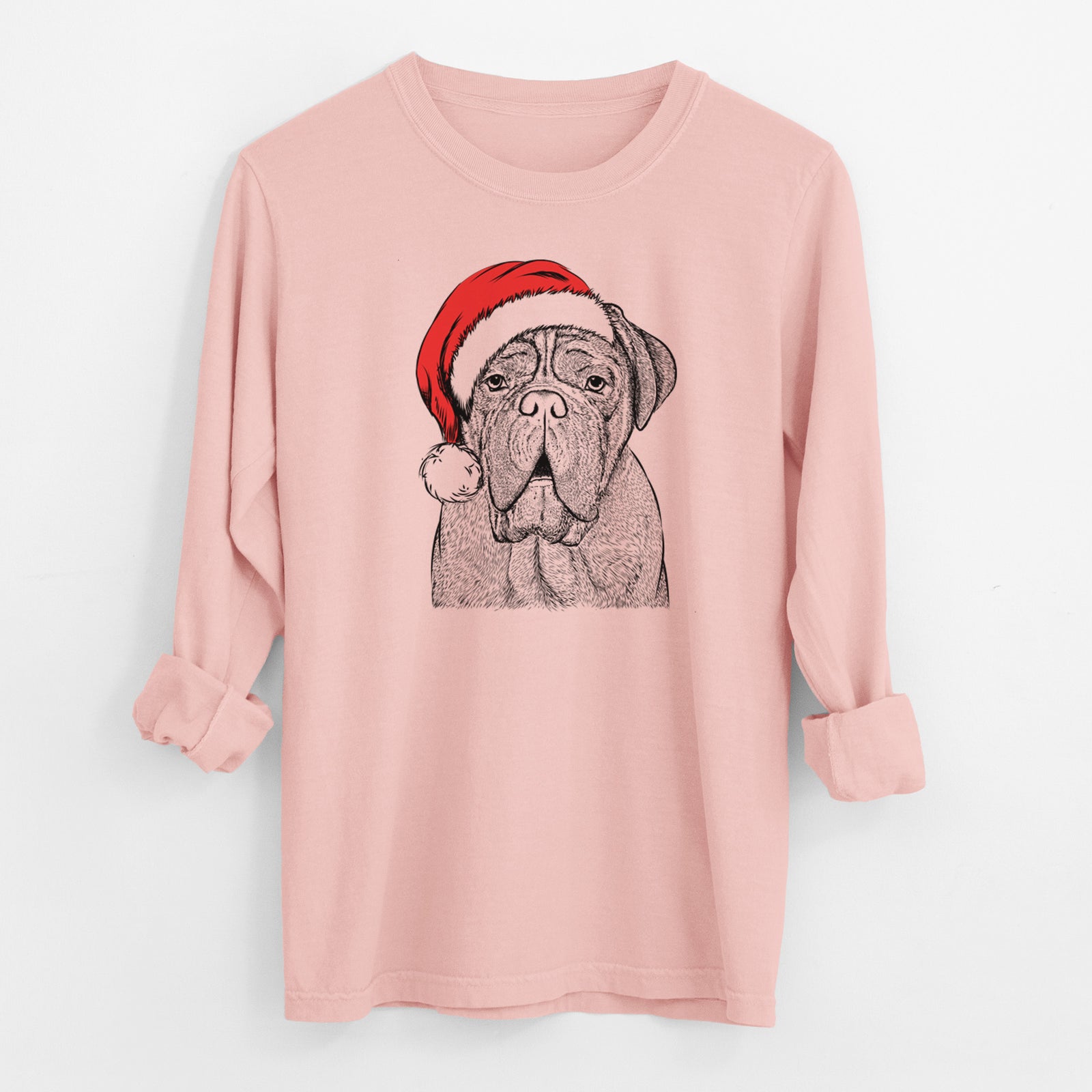 Santa Optimus the Dogue de Bordeaux - Men's Heavyweight 100% Cotton Long Sleeve