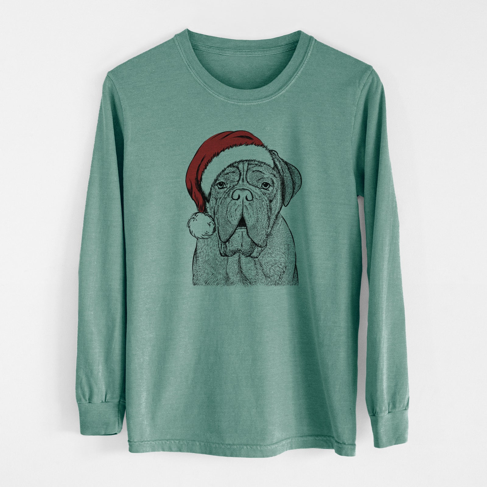 Santa Optimus the Dogue de Bordeaux - Men's Heavyweight 100% Cotton Long Sleeve